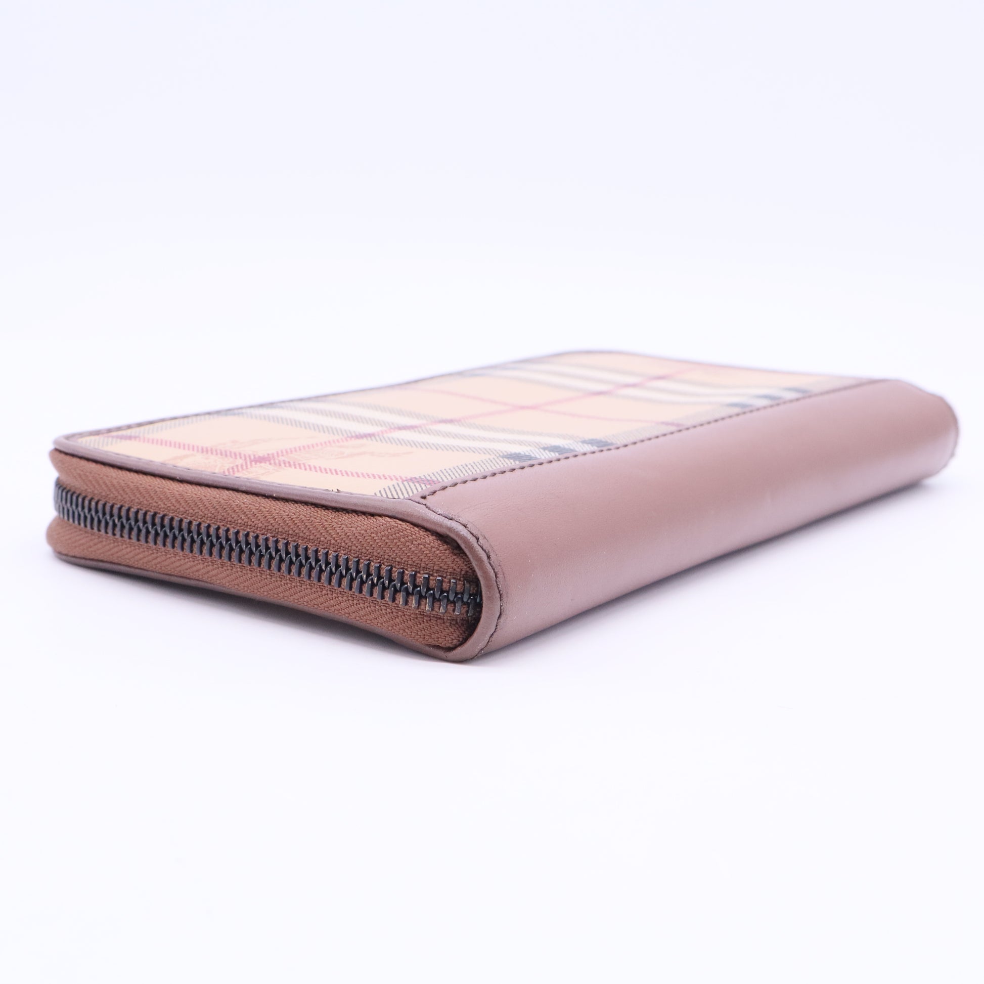 Burberry Haymarket Check Zip Around Wallet