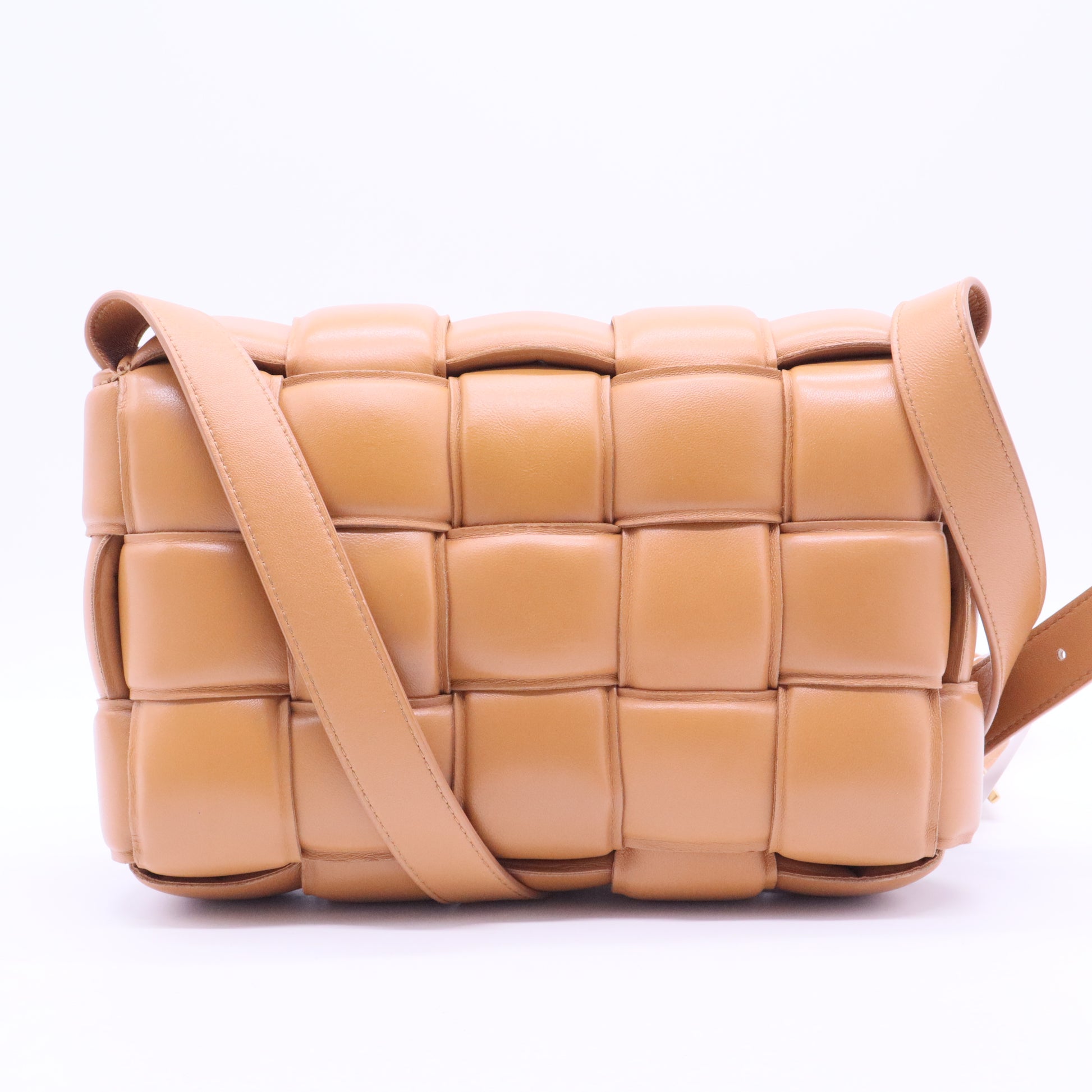 Brown padded Cassette shoulder bag