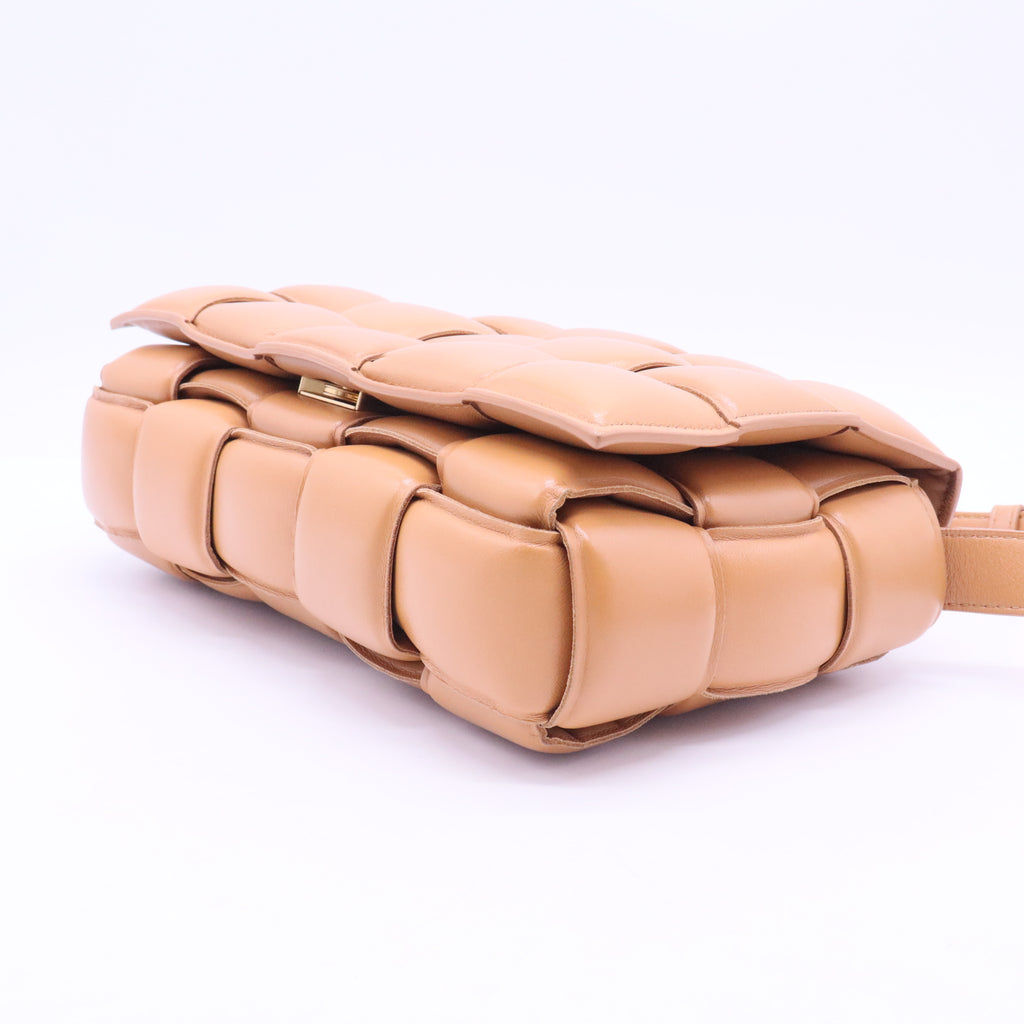 Brown padded Cassette shoulder bag
