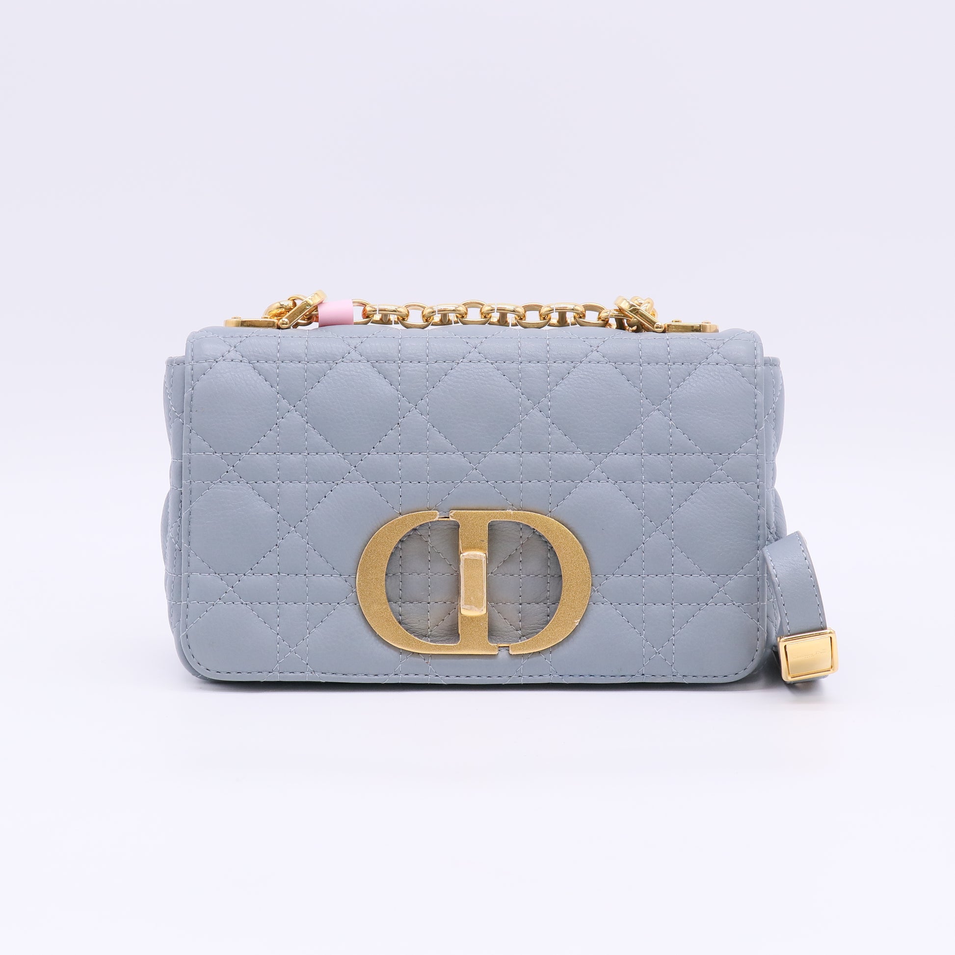 Small Dior Caro Bag Cloud Blue Supple Cannage Calfskin twins LDJ5704