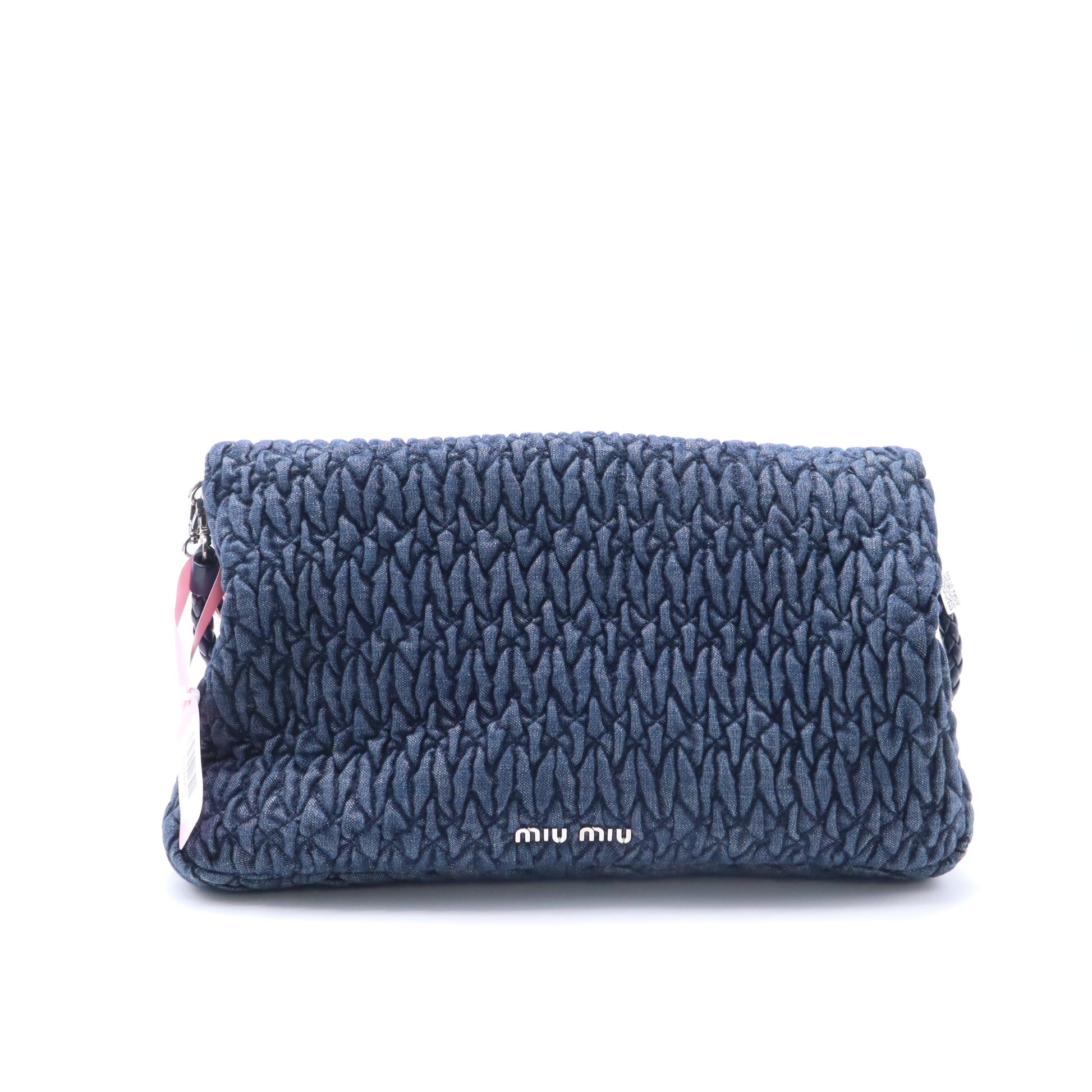 Miu Miu Denim Matelasse Crystal Chain Bag twins LDJ4211