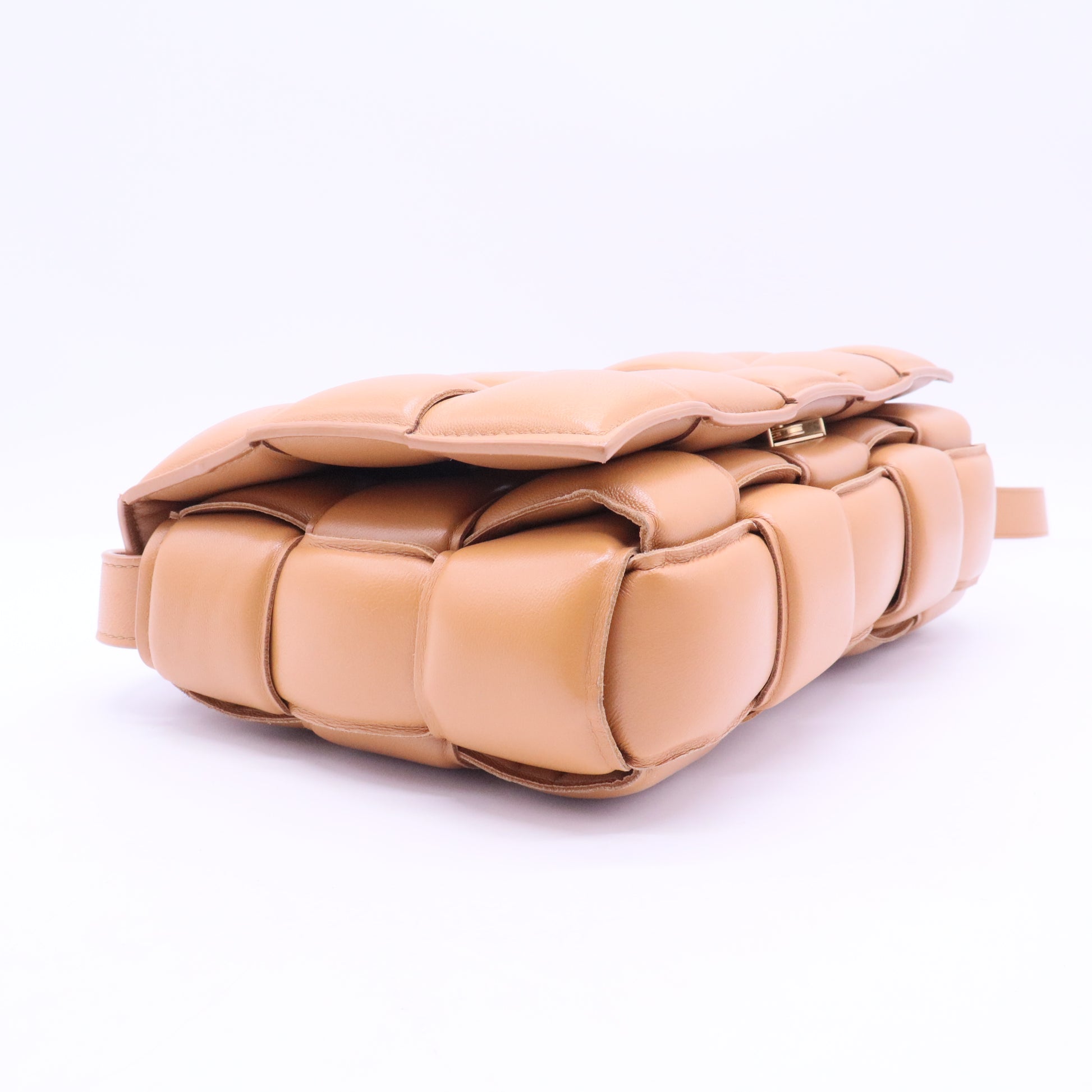 Brown padded Cassette shoulder bag