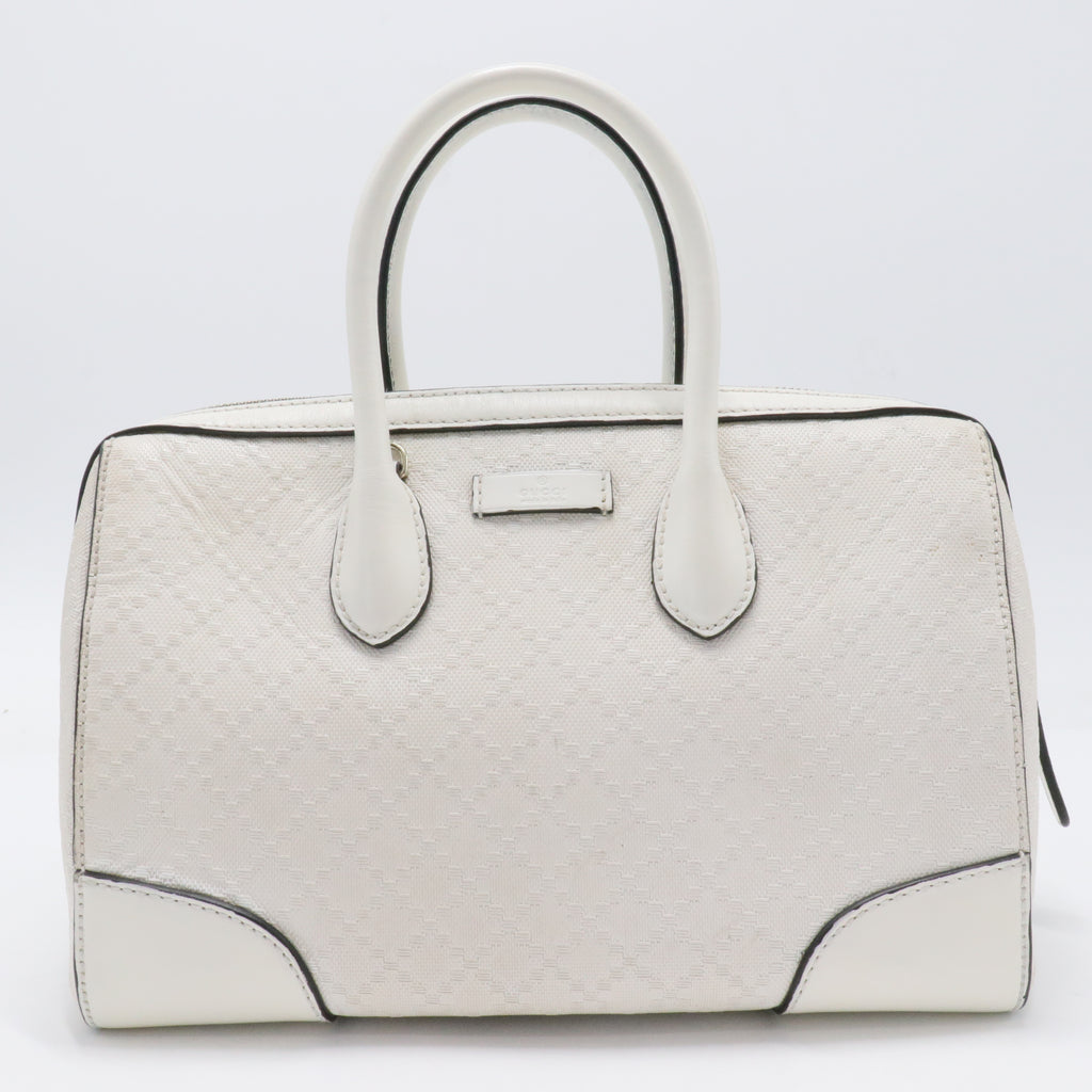 Bright Top Handle Bag Diamante Leather Small