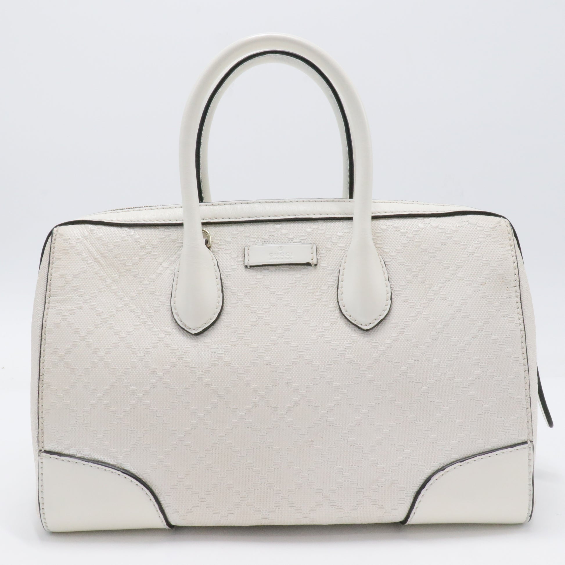 Bright Top Handle Bag Diamante Leather Small