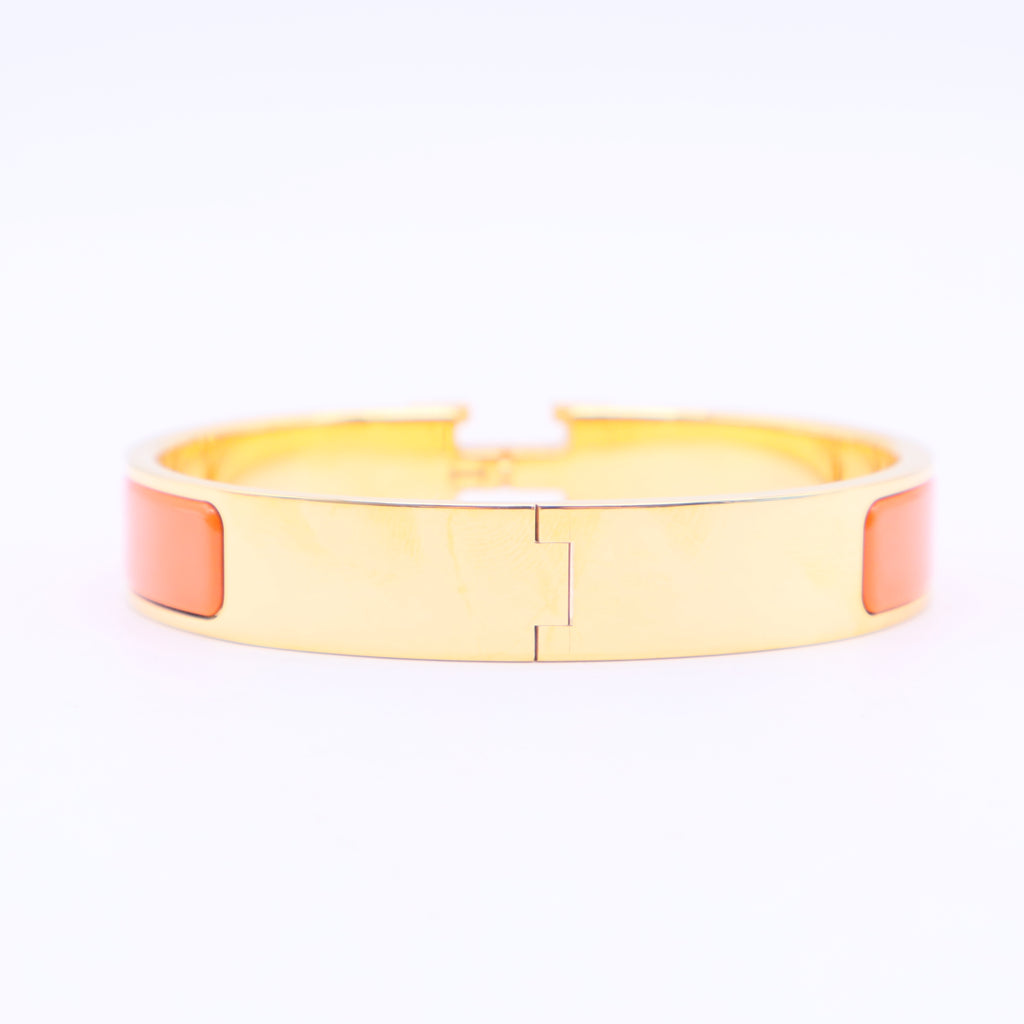 Hermès Orange Clic H Bracelet - Size GM