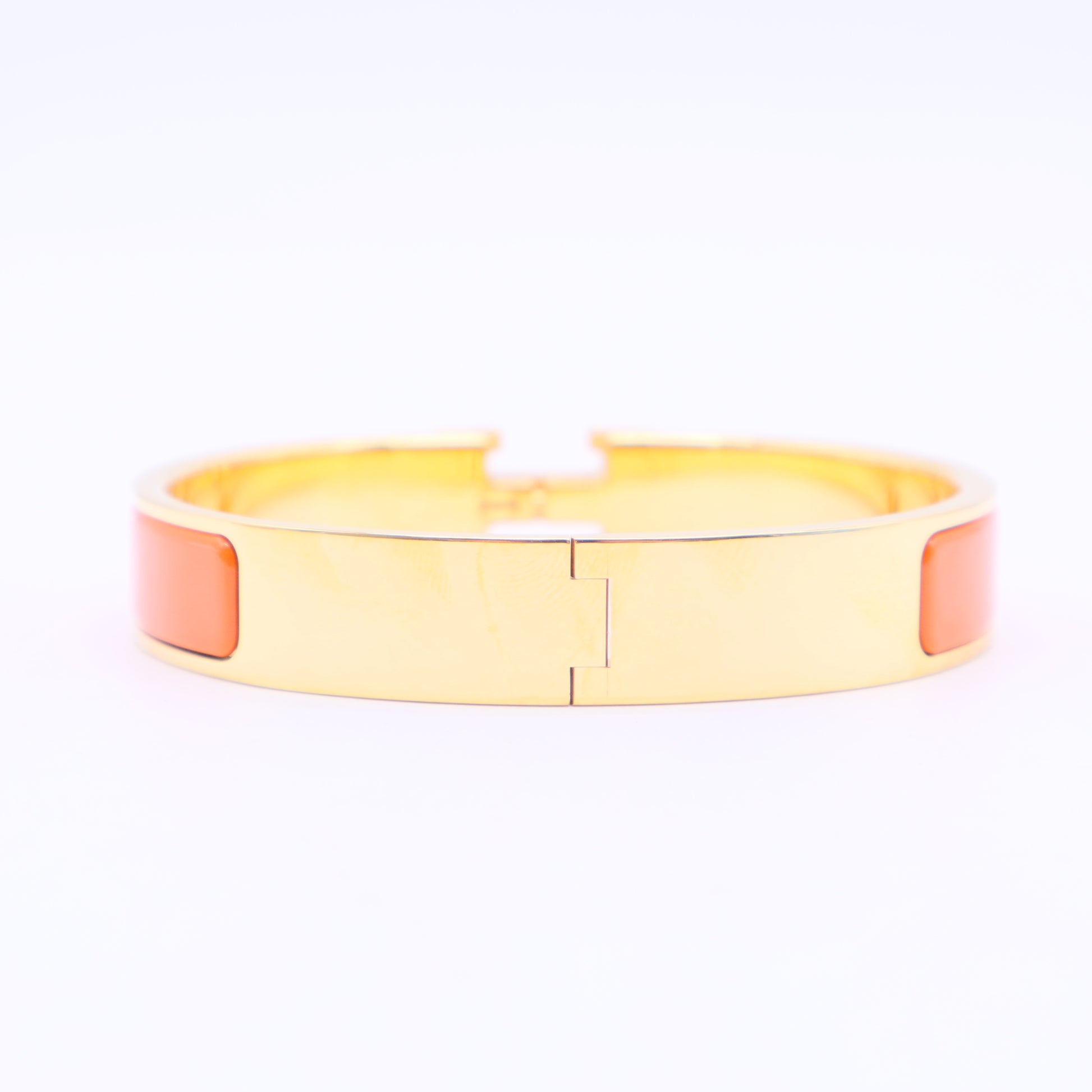 Hermès Orange Clic H Bracelet - Size GM