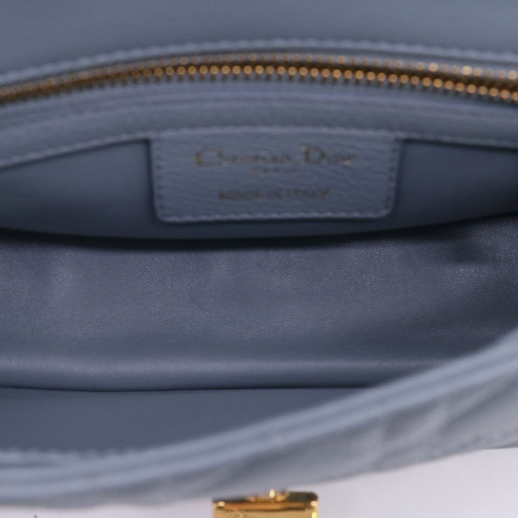 Small Dior Caro Bag Cloud Blue Supple Cannage Calfskin twins LDJ5704