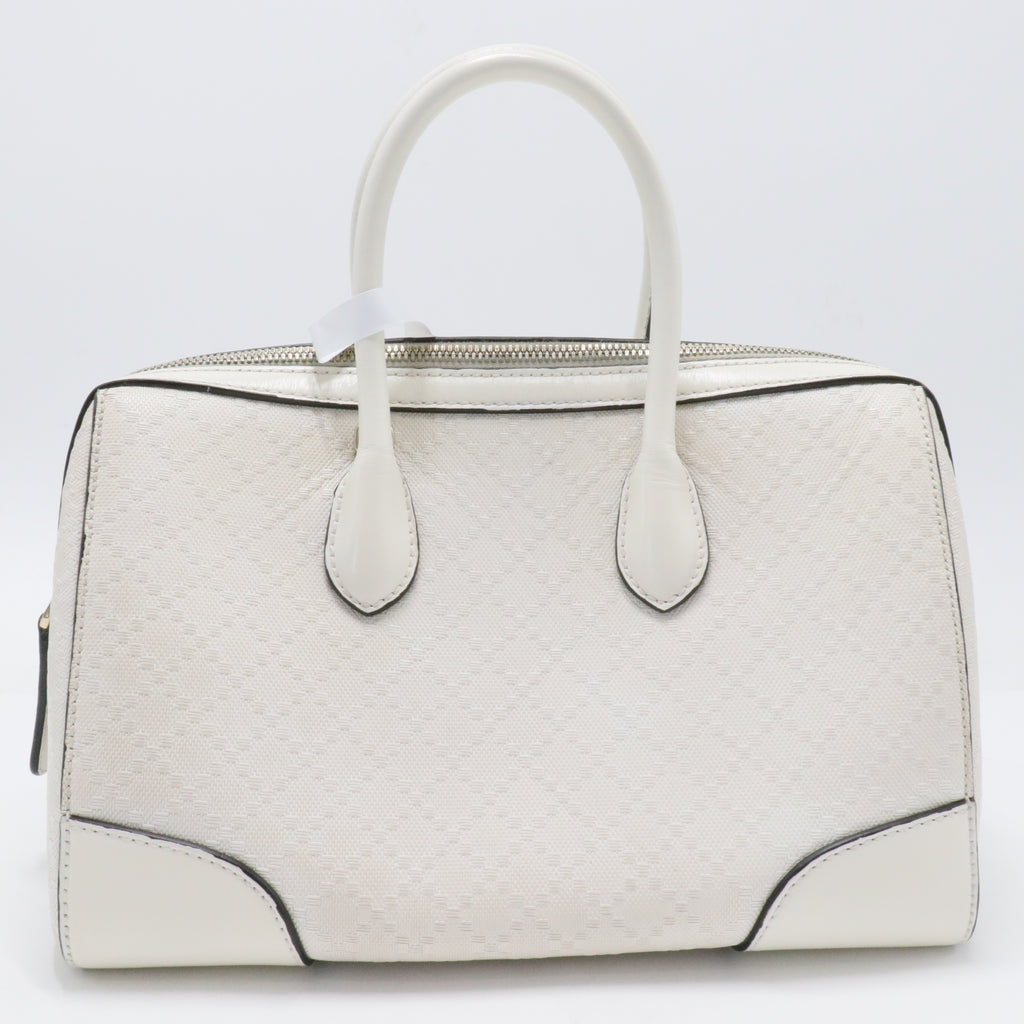 Bright Top Handle Bag Diamante Leather Small