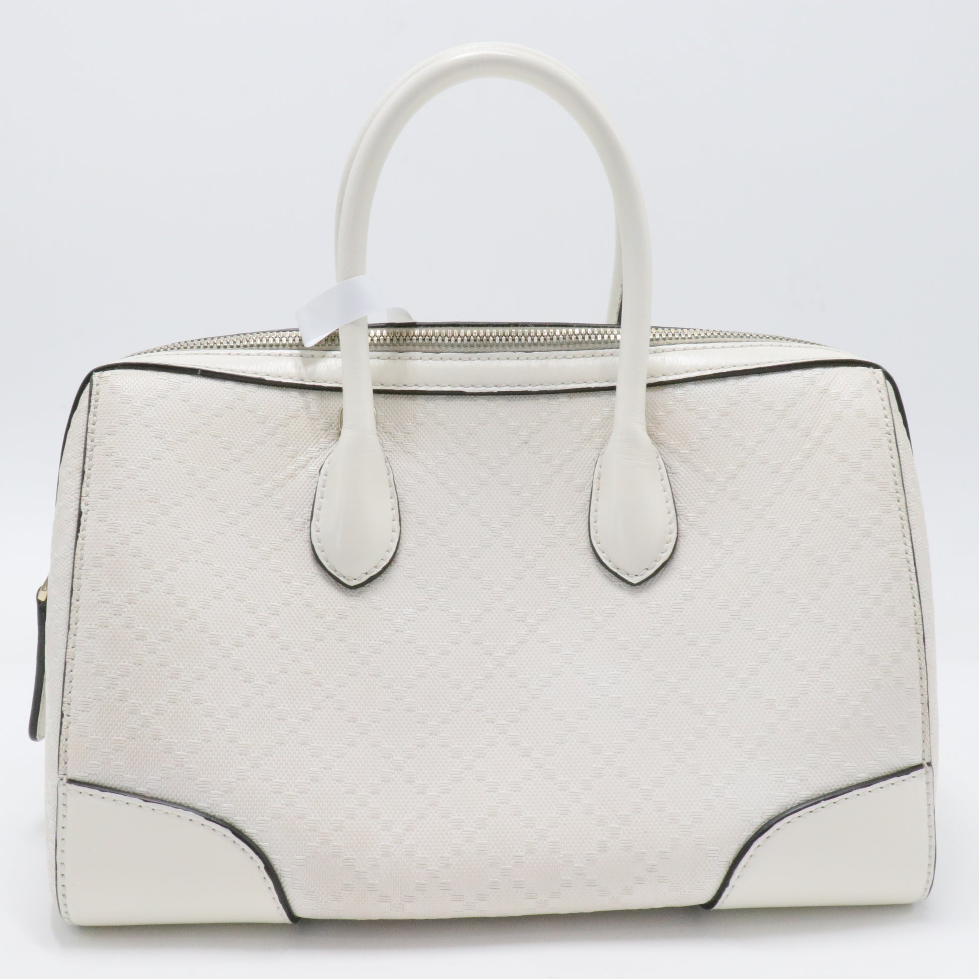 Bright Top Handle Bag Diamante Leather Small