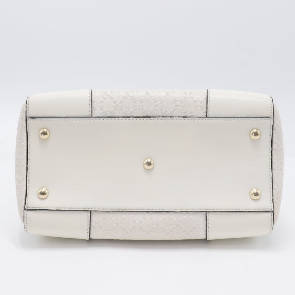 Bright Top Handle Bag Diamante Leather Small