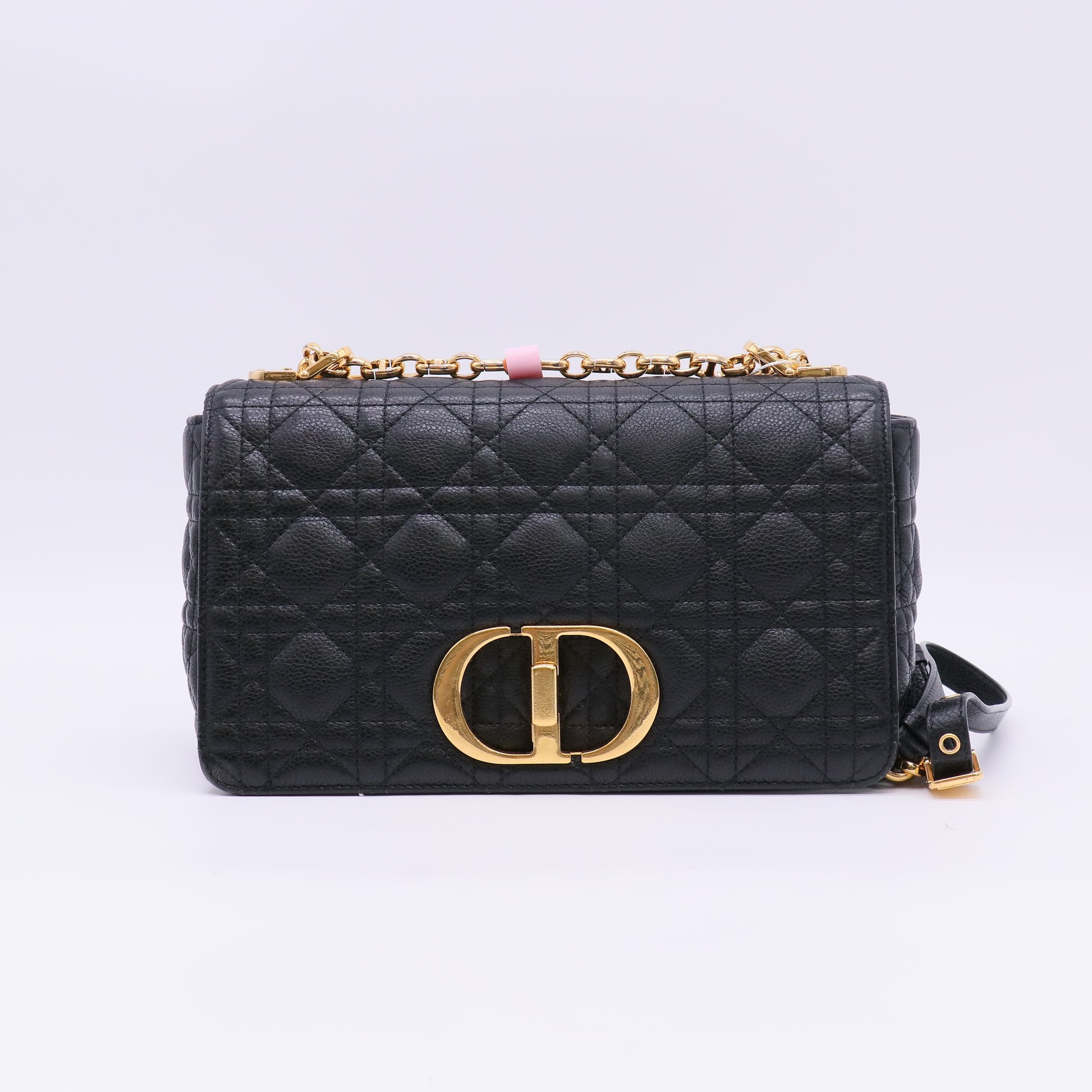 Medium Dior Caro Bag Black Supple Cannage Calfskin twins LDJ5703