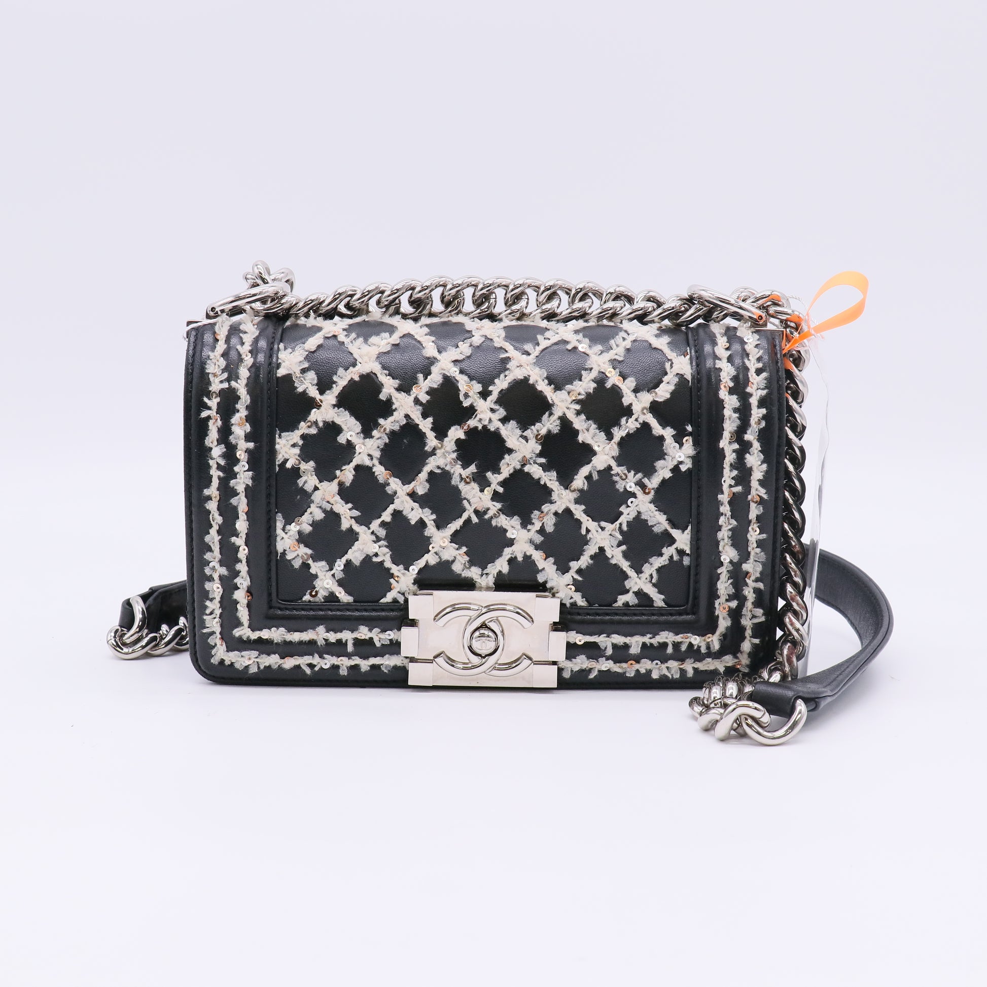 Chanel Sequin Stitch Calfskin Small Boy Flap Bag Twins LDZ535