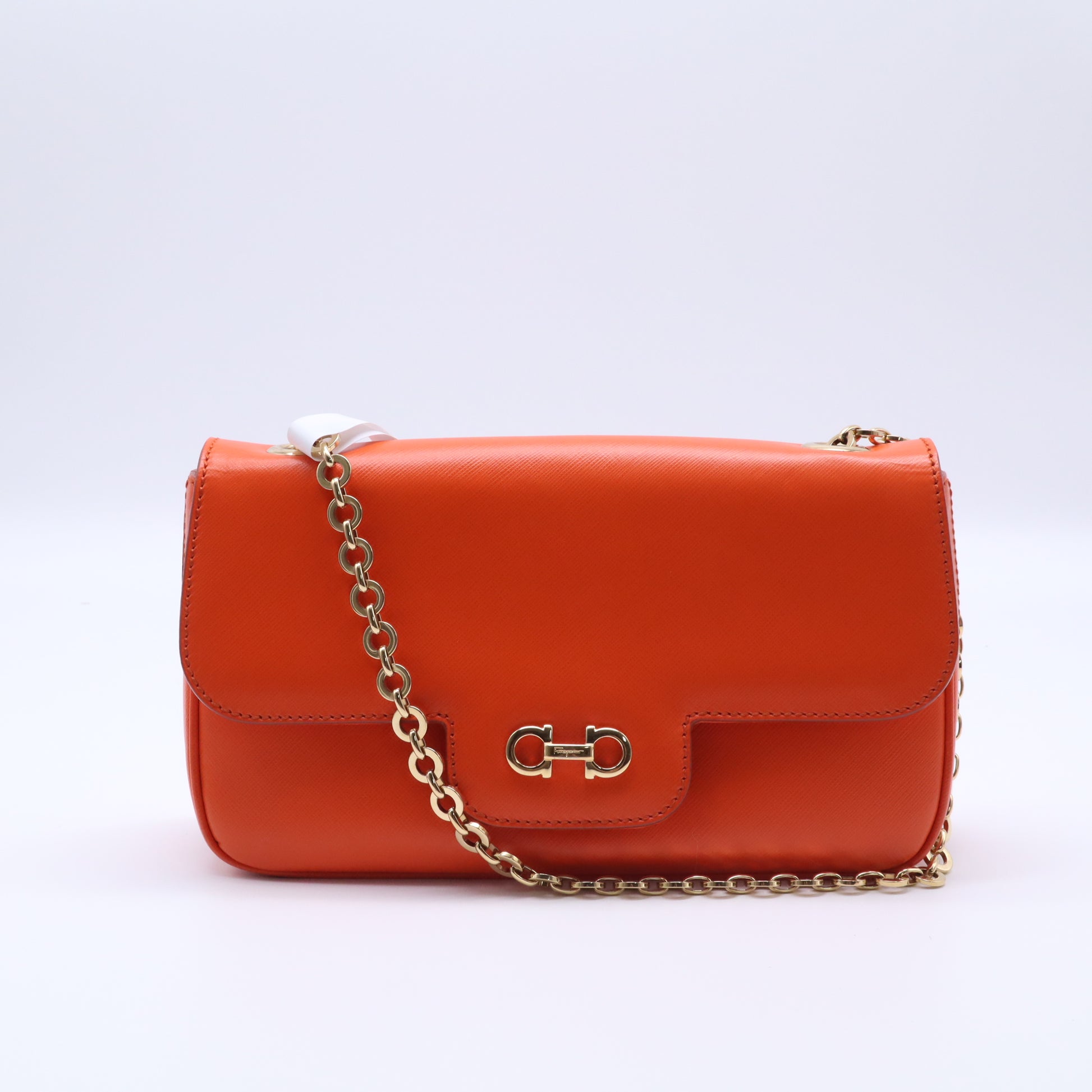 Salvatore Ferragamo Saffiano Leather Rory Chain Bag twins W21580