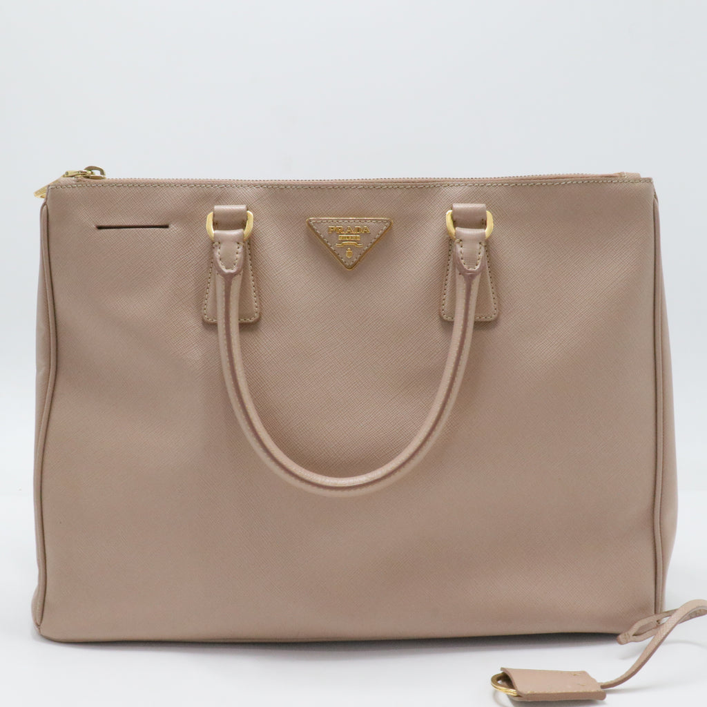 Double Zip Lux Tote Saffiano Leather Medium