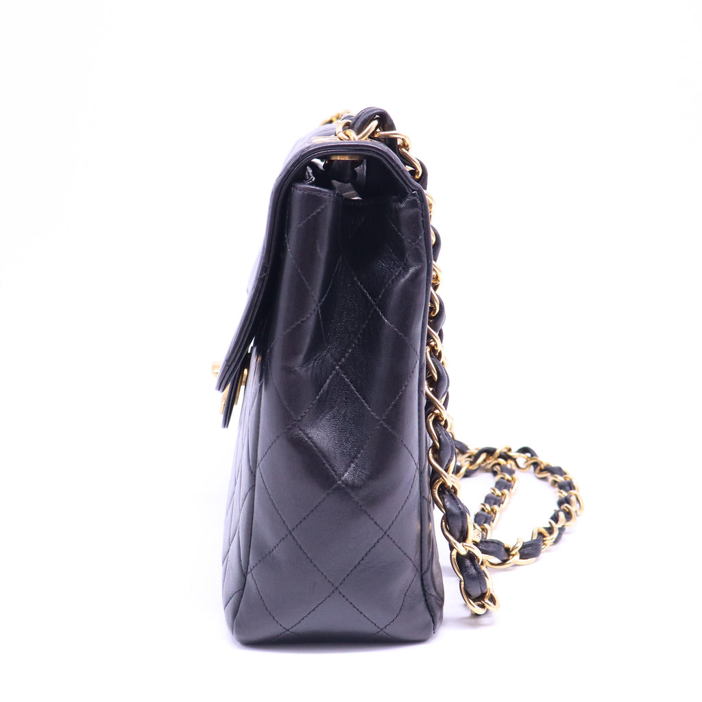 CHANEL Vintage Black Lambskin Maxi Classic Flap Bag B21263