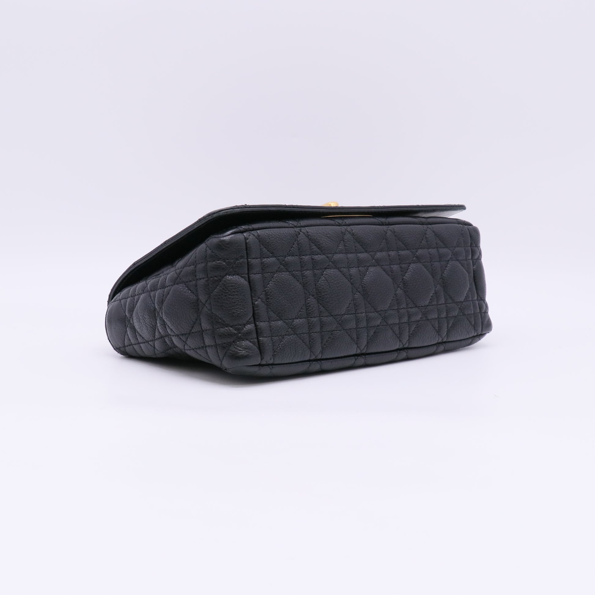 Medium Dior Caro Bag Black Supple Cannage Calfskin twins LDJ5703