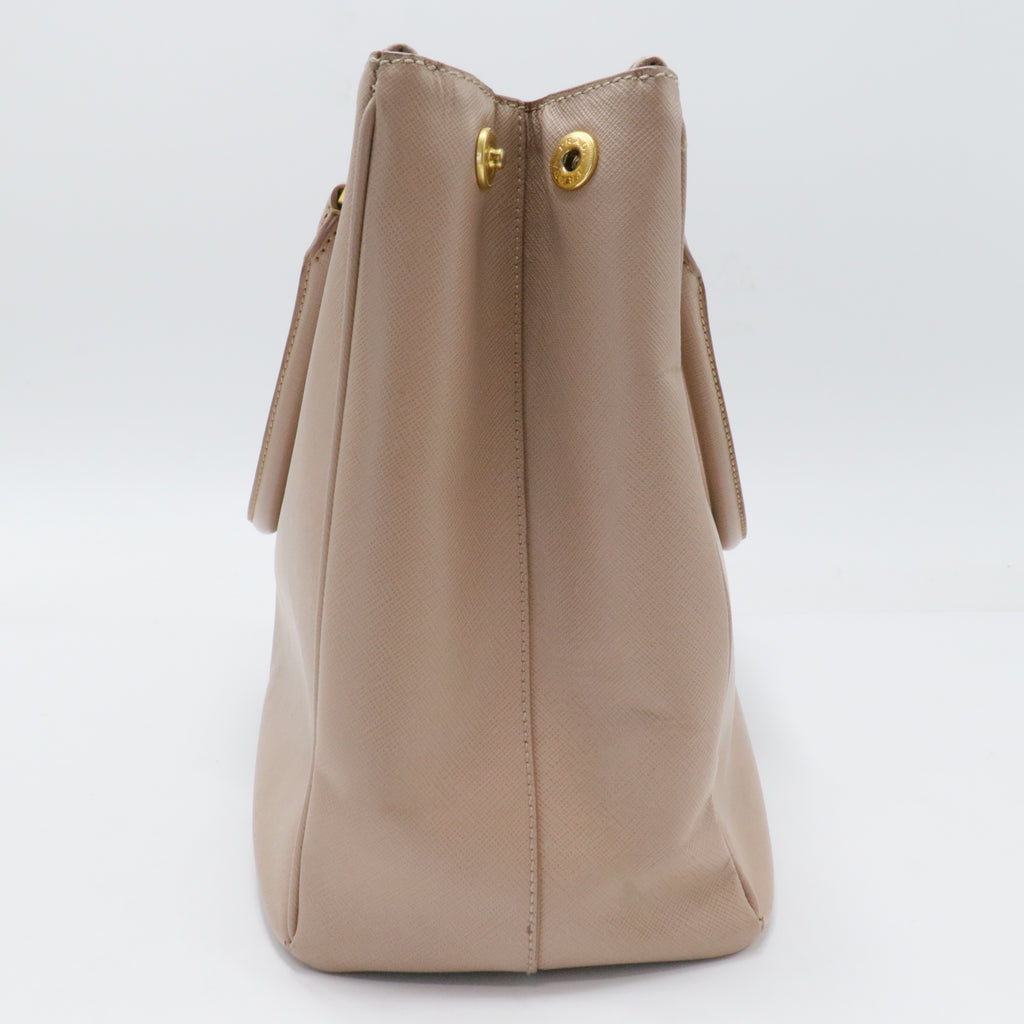 Double Zip Lux Tote Saffiano Leather Medium