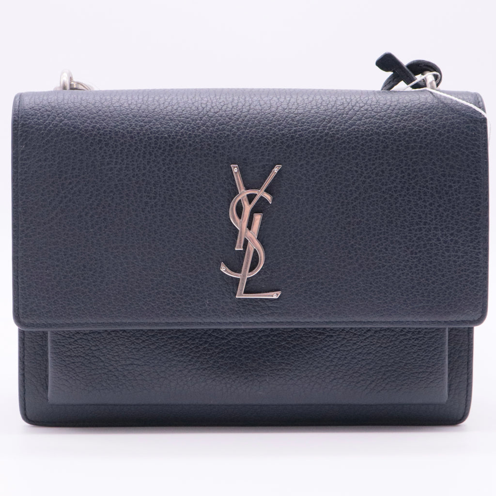 Grained Calfskin Medium Monogram Sunset Satchel twins