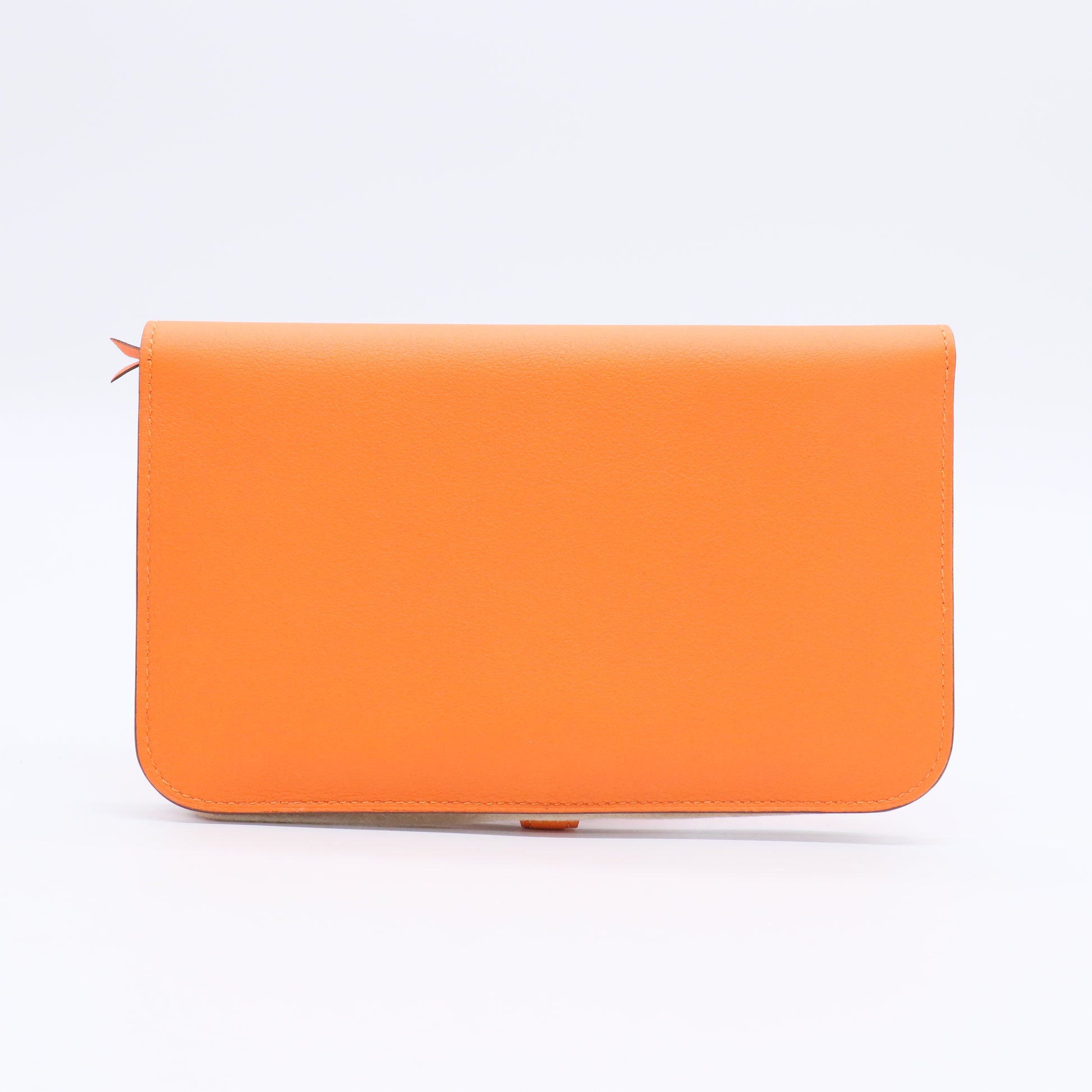 Hermes Mango Clemenece Leather Palladium Plated Dogon Recto Verso Wallet TWINS  LDJ3083