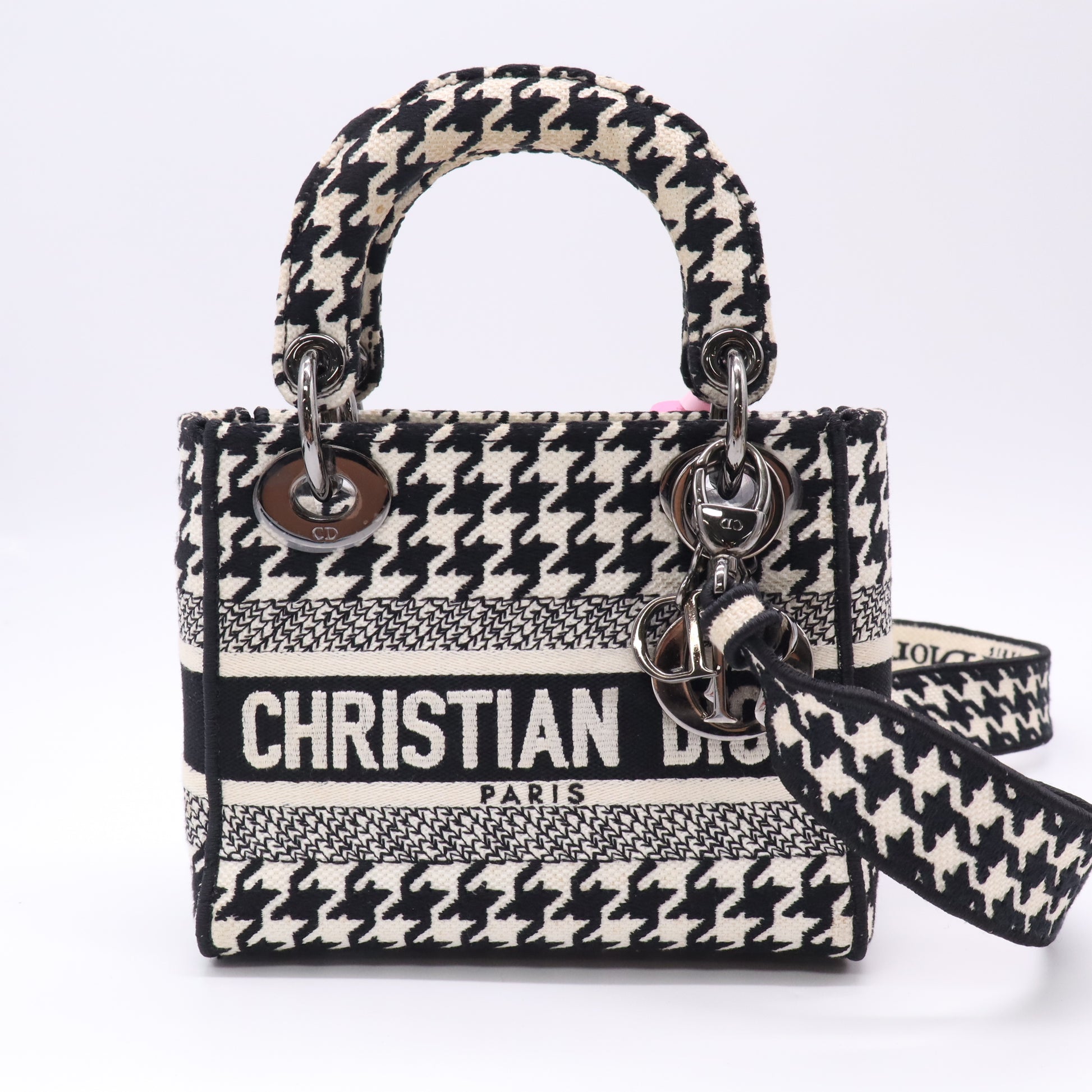 Dior Lady D-Lite Bag Houndstooth Canvas Mini twins LDJ5094
