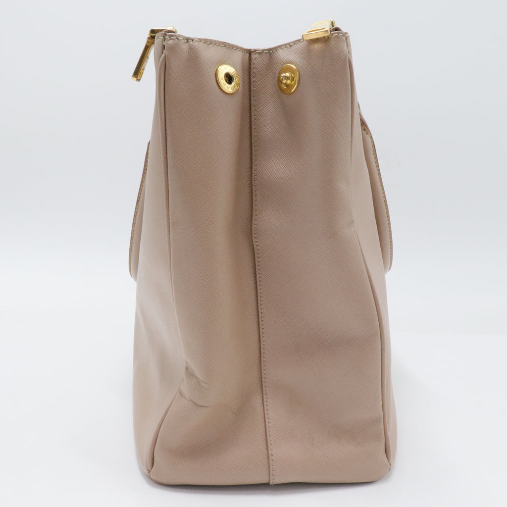 Double Zip Lux Tote Saffiano Leather Medium