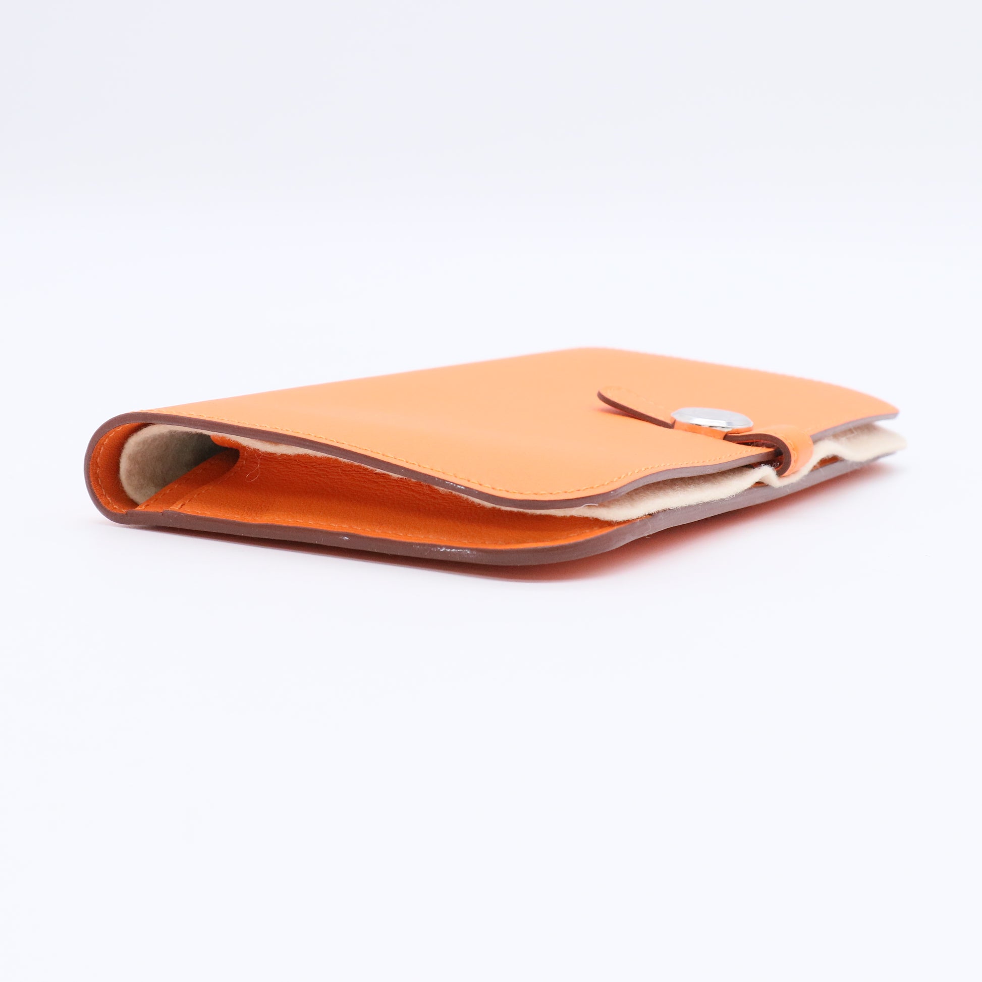 Hermes Mango Clemenece Leather Palladium Plated Dogon Recto Verso Wallet TWINS  LDJ3083