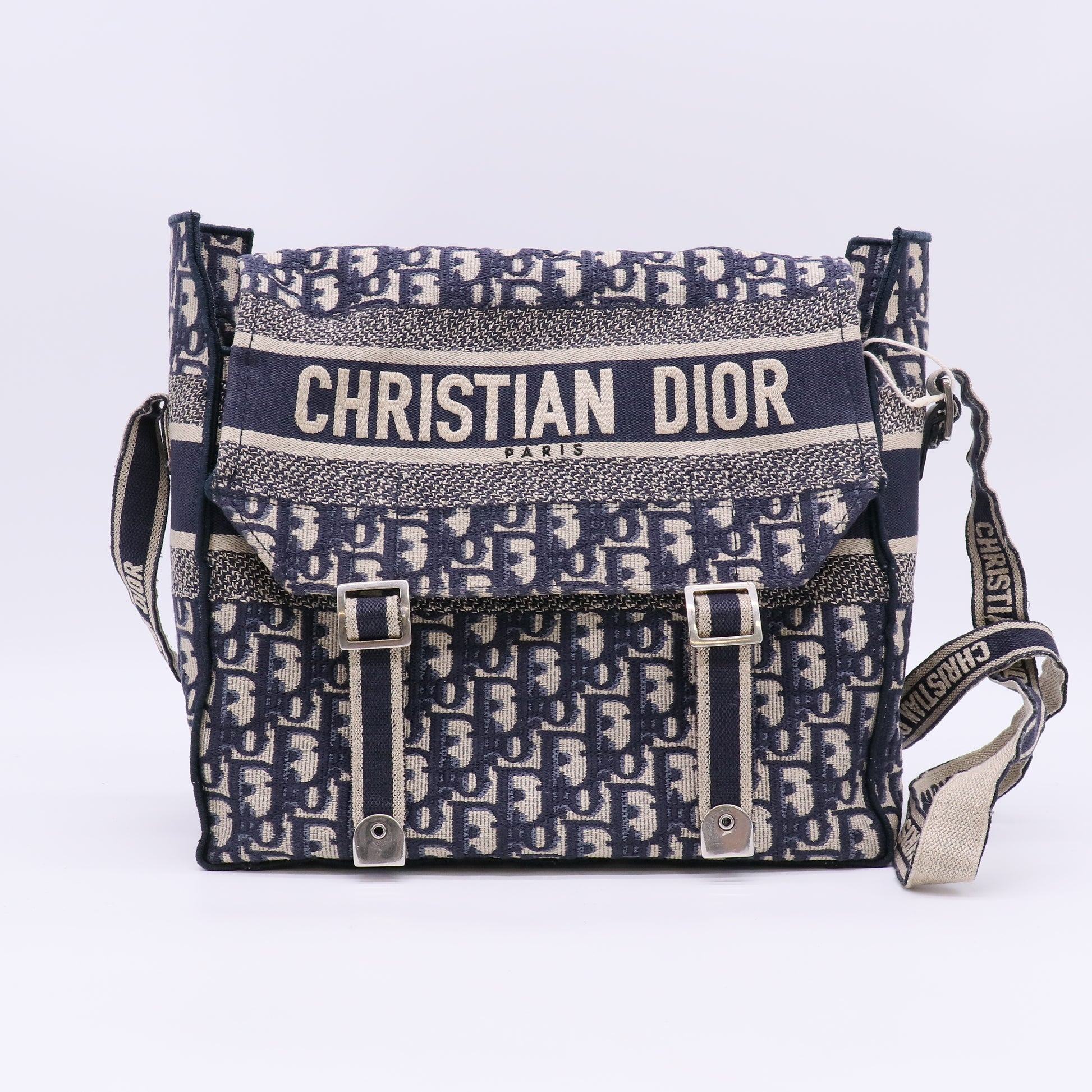Dior Medium Diorcamp Bag Blue Dior Oblique Embroidery twins LDJ5702
