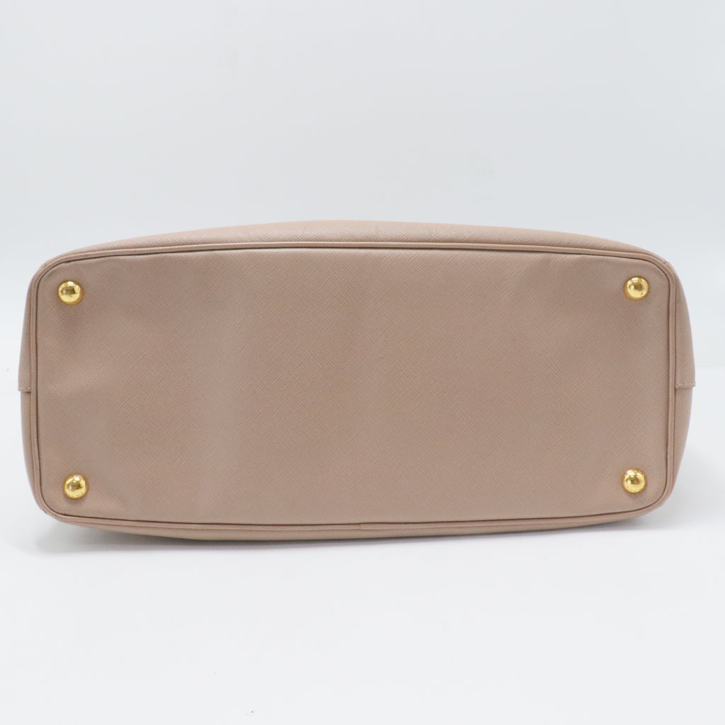 Double Zip Lux Tote Saffiano Leather Medium