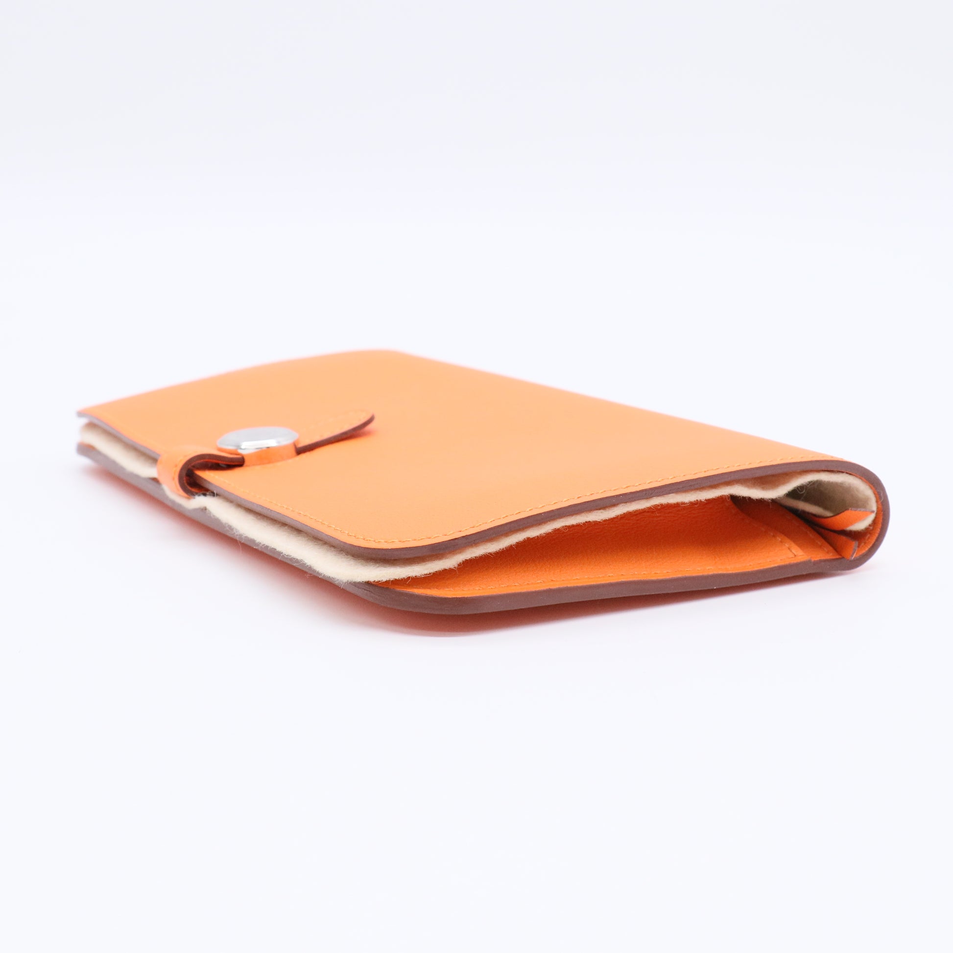 Hermes Mango Clemenece Leather Palladium Plated Dogon Recto Verso Wallet TWINS  LDJ3083