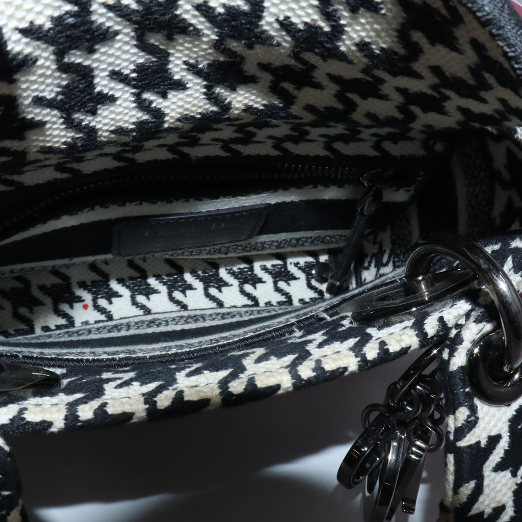 Dior Lady D-Lite Bag Houndstooth Canvas Mini twins LDJ5094