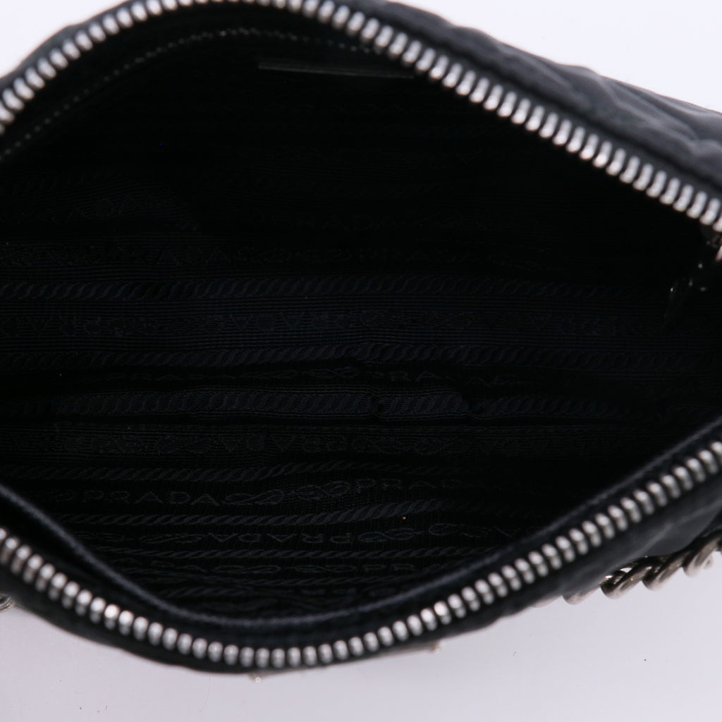 Prada Tessuto Impuntu Quilted Chain Shoulder Bag Twins LDZ536
