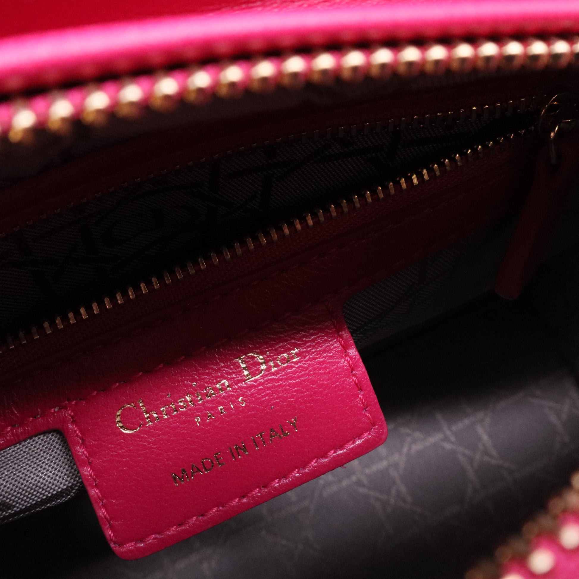 Fuchsia Cannage Quilted Lambskin Leather Medium Lady Dior Bag  B12143