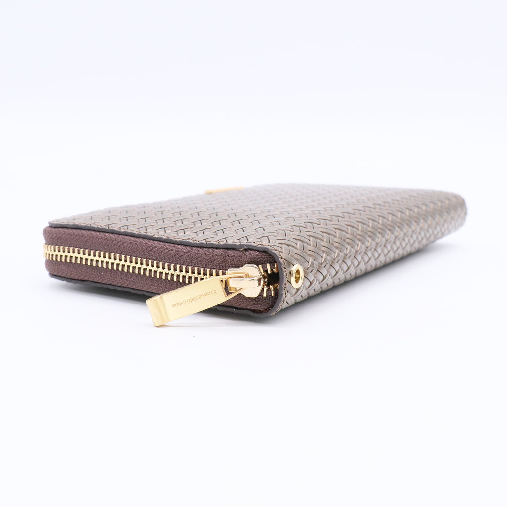 Monogram Print Wallet with Zip Closure Twins LDJ3113