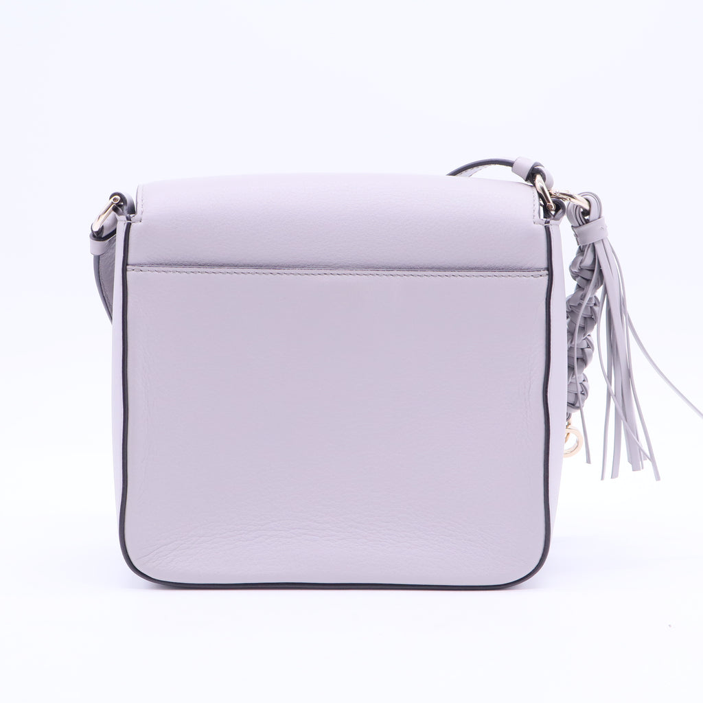 Tassel Gancini Lock Flap Shoulder Bag Leather Mini Gray B20302