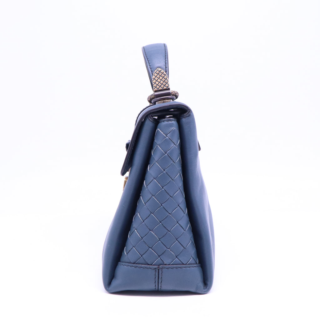 Intrecciato Trimmed Mini Piazza Top Handle Bag B21204