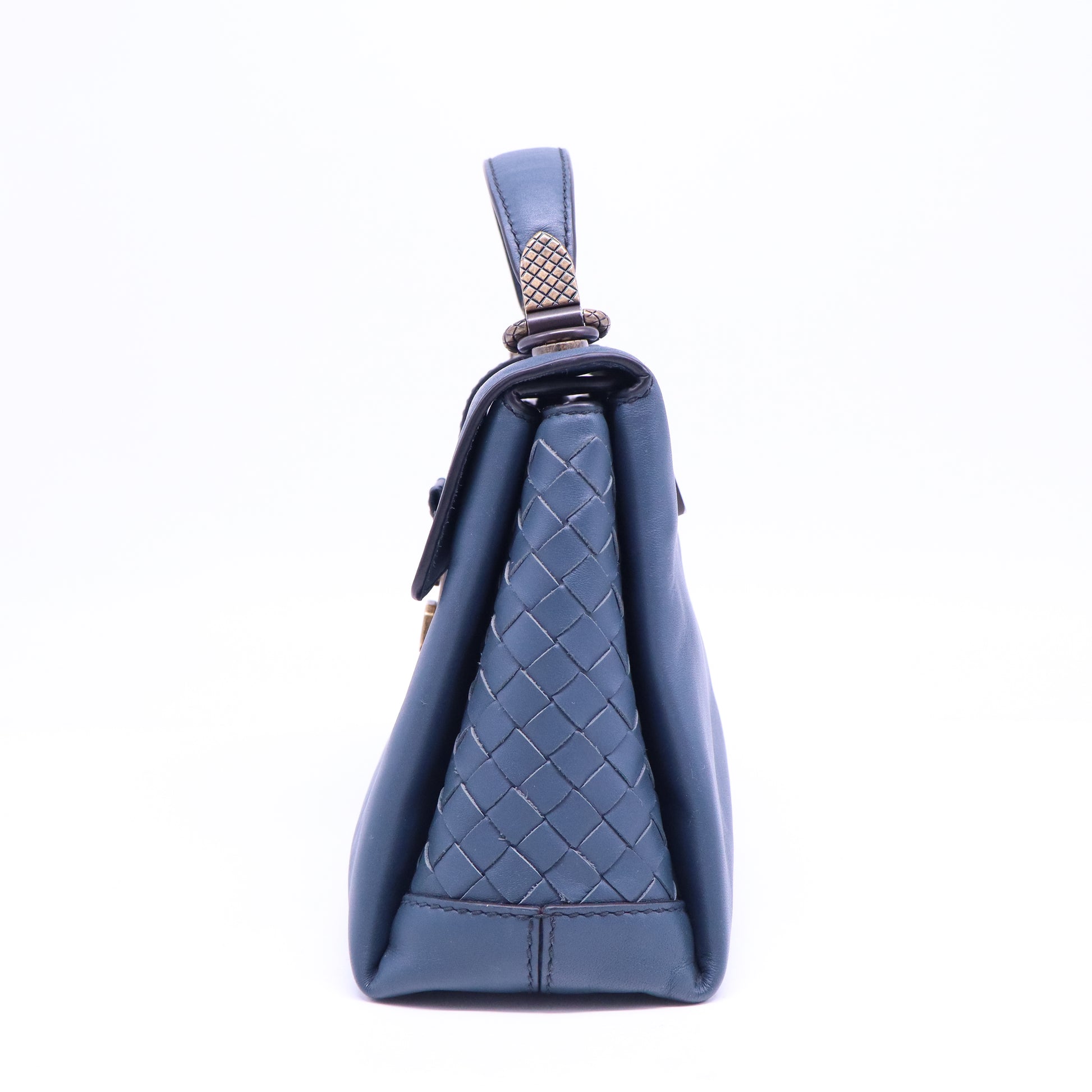 Intrecciato Trimmed Mini Piazza Top Handle Bag B21204