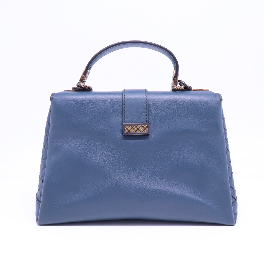 Intrecciato Trimmed Mini Piazza Top Handle Bag B21204