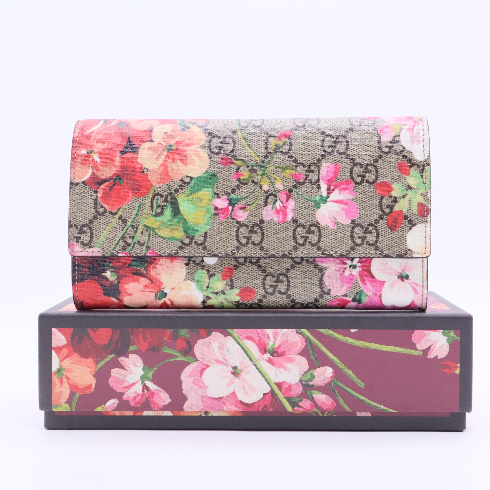 Canvas Floral Print Continental Wallet