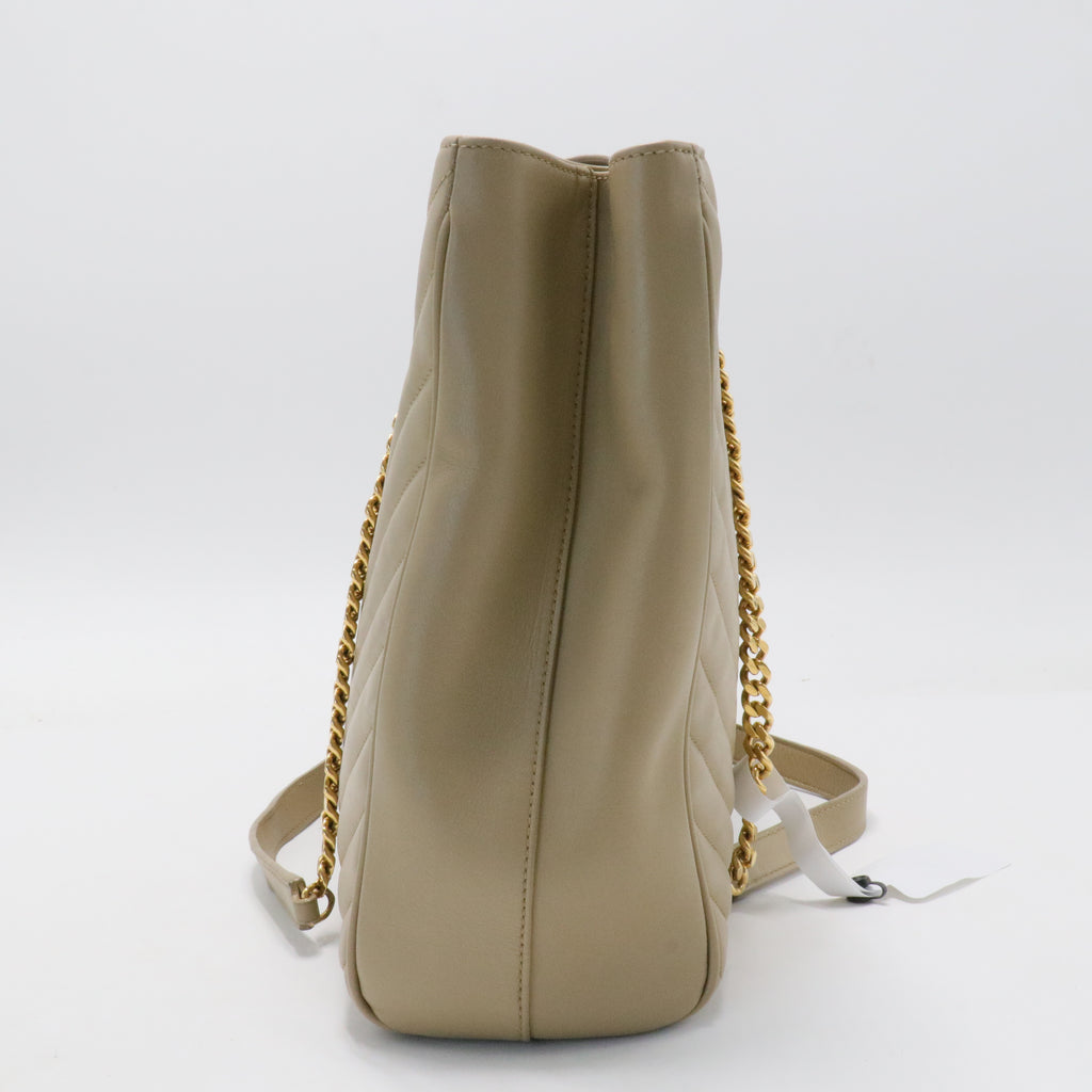 Classic Monogram Shopper Matelasse Chevron Leather Large