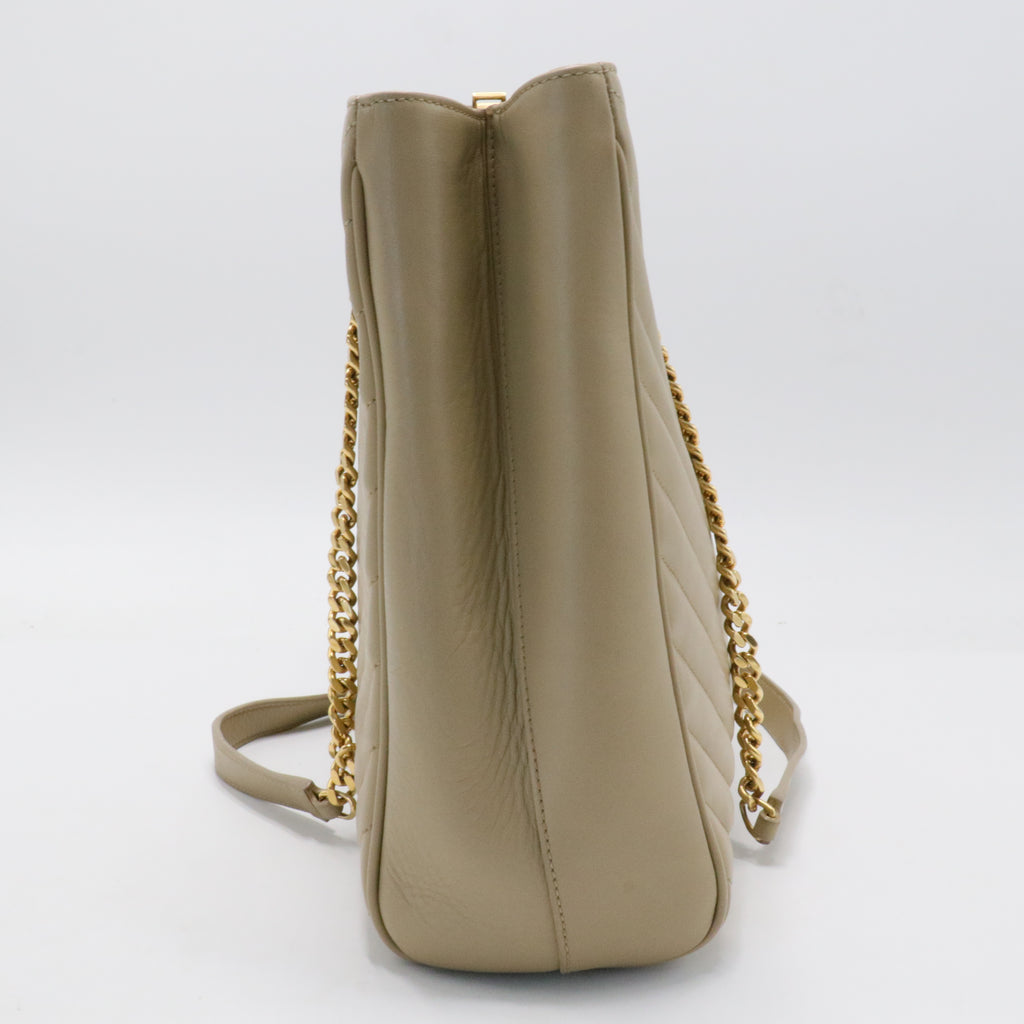 Classic Monogram Shopper Matelasse Chevron Leather Large