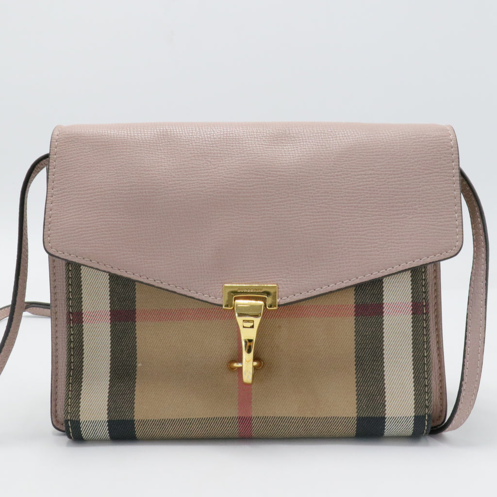 Derby Calfskin House Check Small Macken Crossbody Bag Pale Orchid