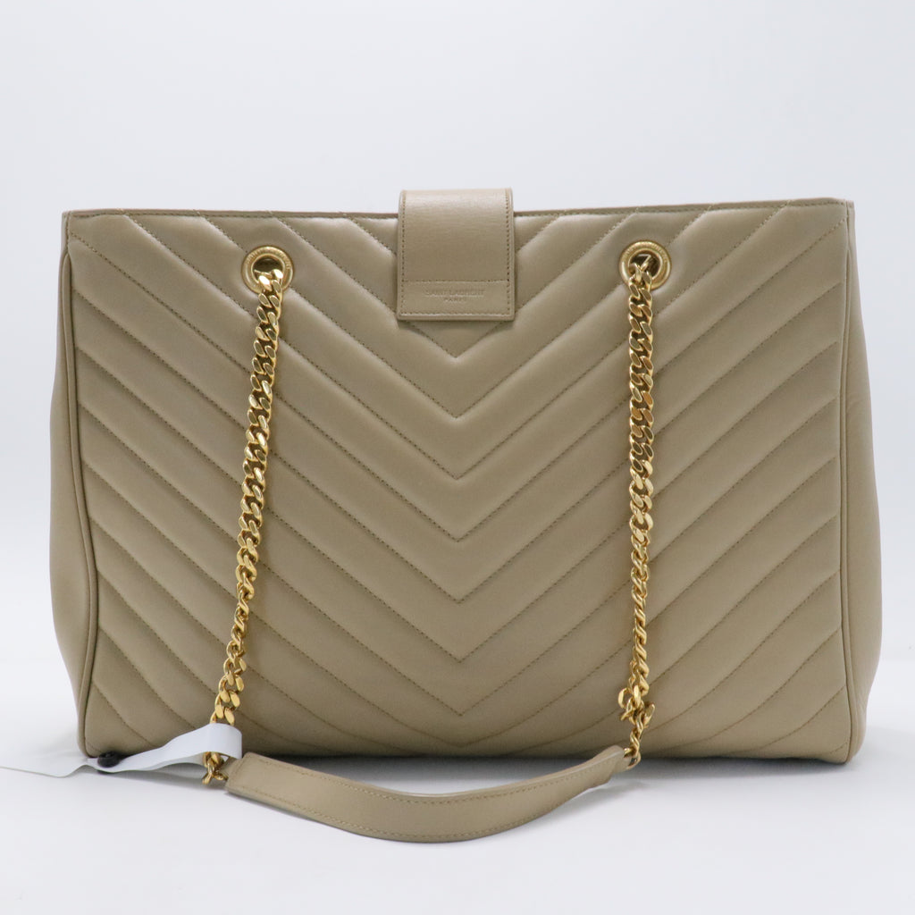Classic Monogram Shopper Matelasse Chevron Leather Large