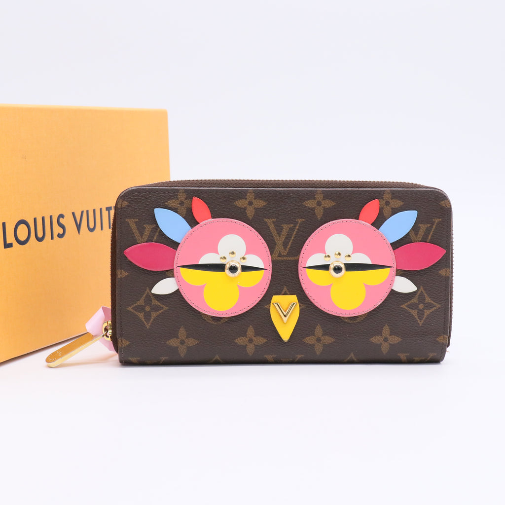 Louis Vuitton Monogram Canvas and Leather Owl Zippy Wallet Twins