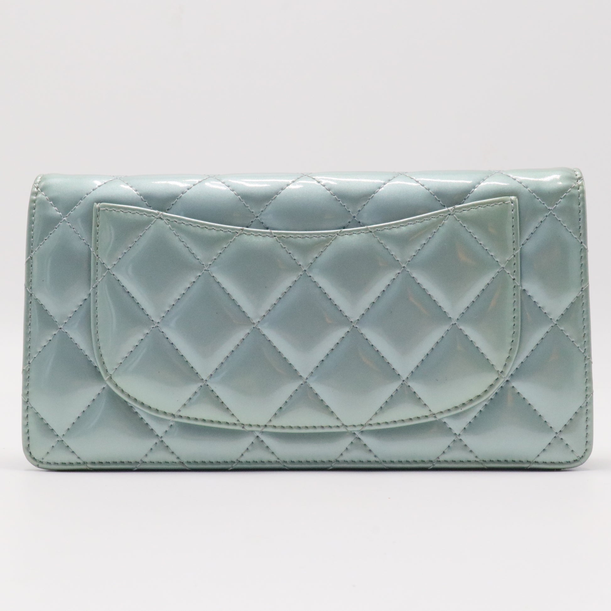 Classic Quilted Long Wallet Tiffany Blue Caviar