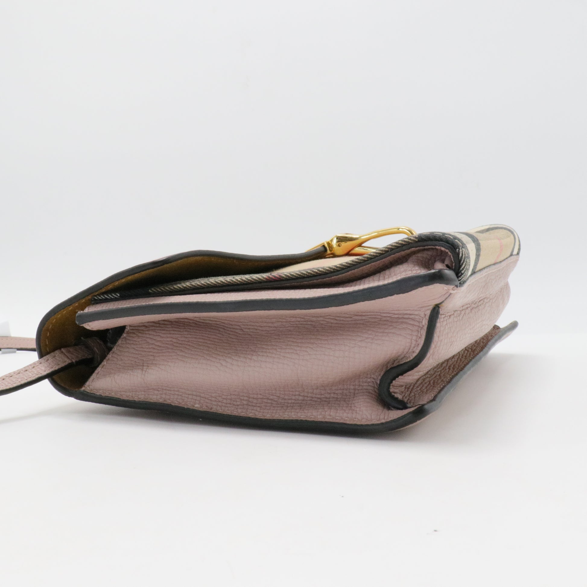 Derby Calfskin House Check Small Macken Crossbody Bag Pale Orchid