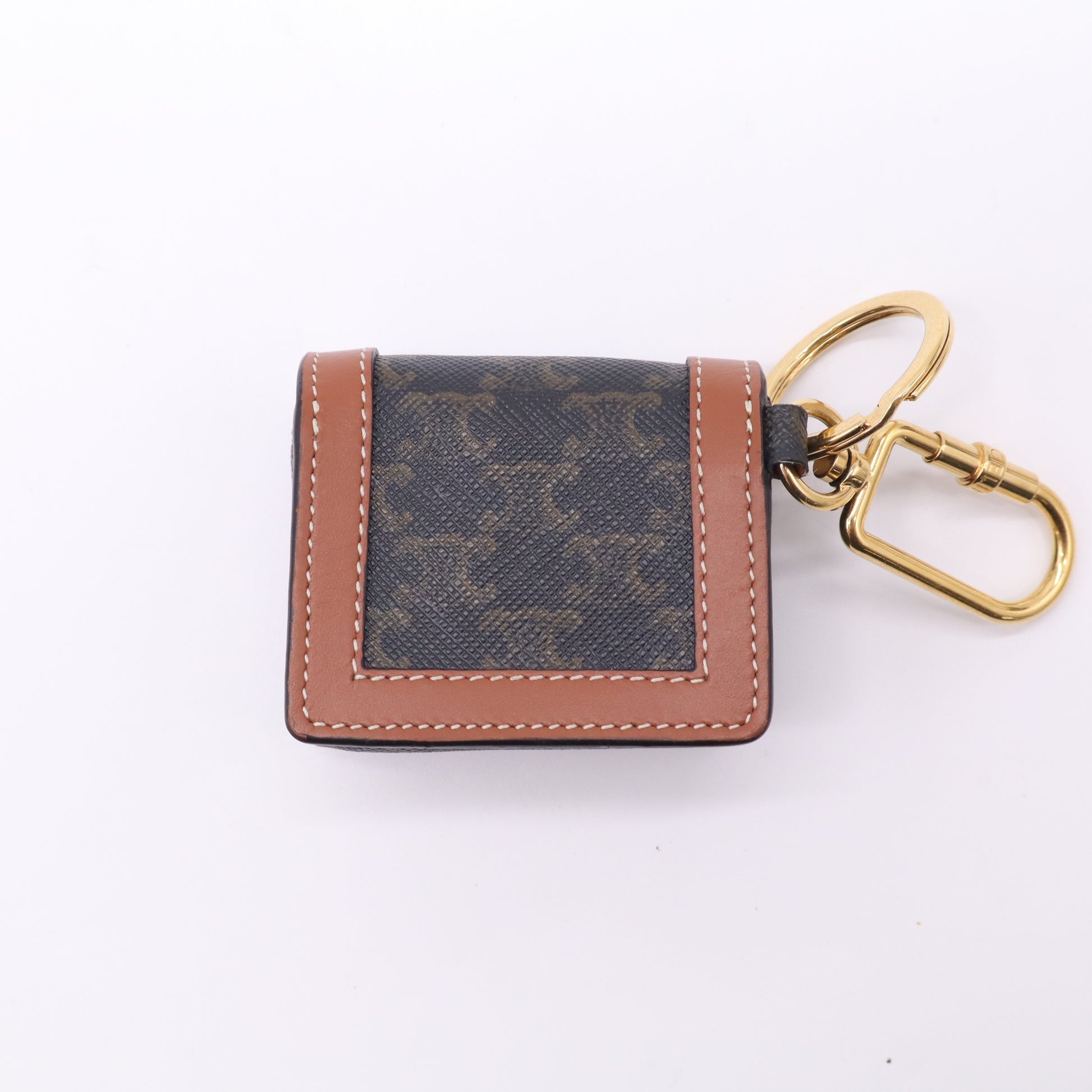 Celine Envelope AirPods Keyring in Triomphe Canvas and Calfskin W22759