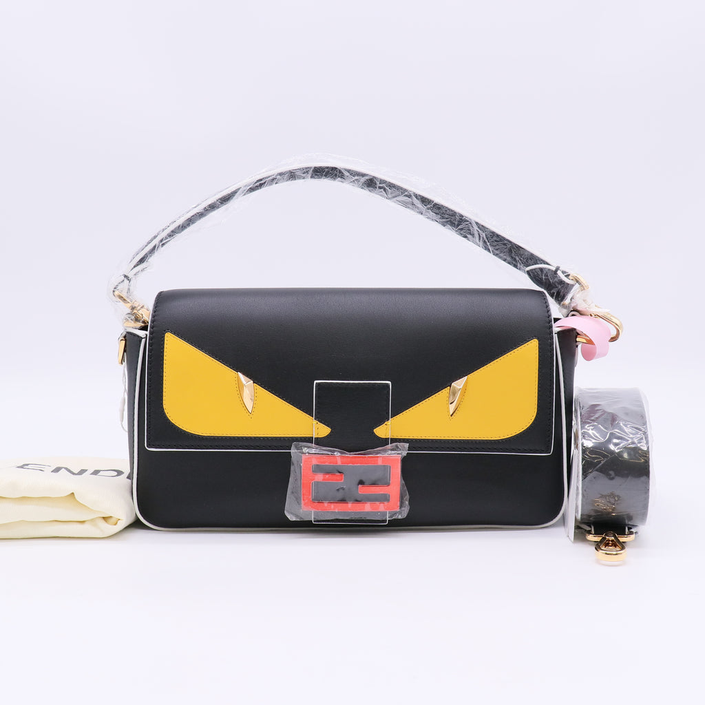 Fendi Vitello Dolce Elite Monster Eyes Bi-Color Baguette twins LDJ5713