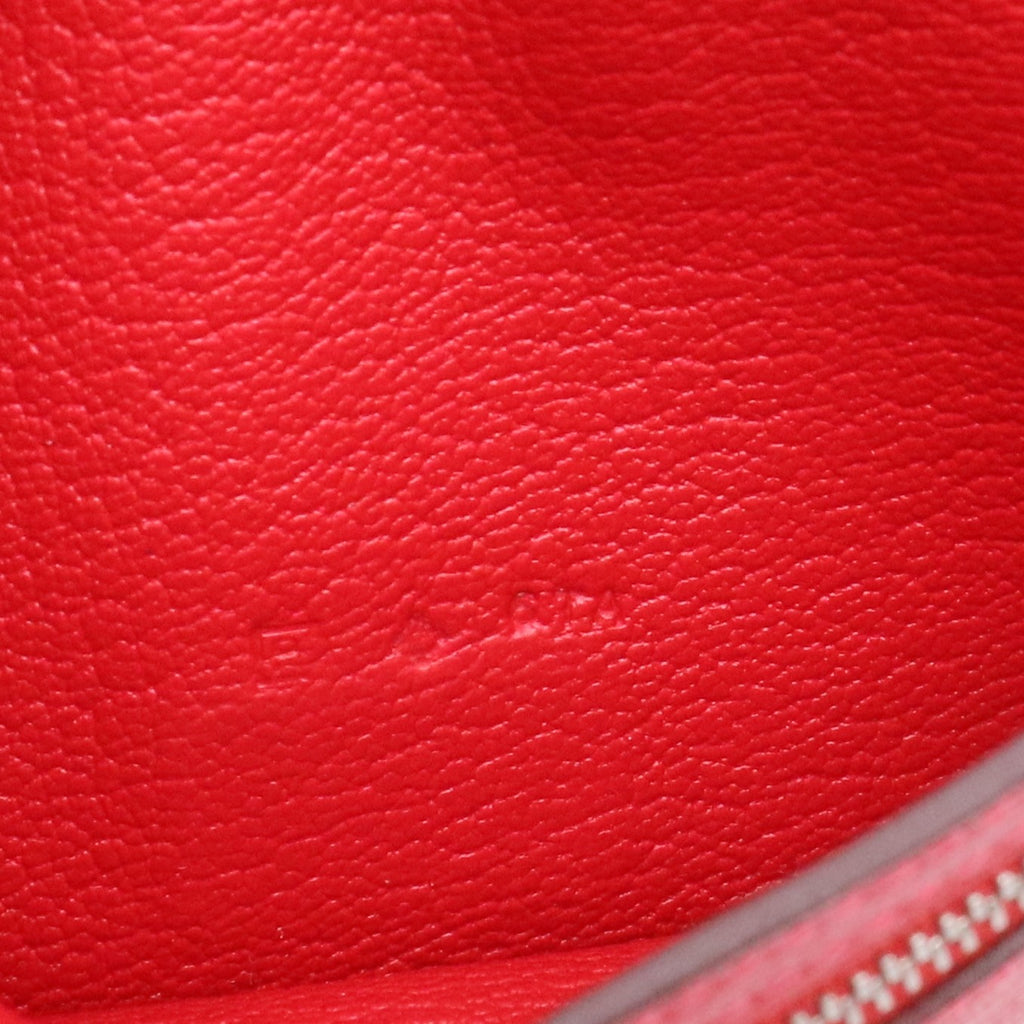 Hermes Bi-Color Rose Lipstick/Rouge Casaque Chevre Mysore Leather Bearn Wallet