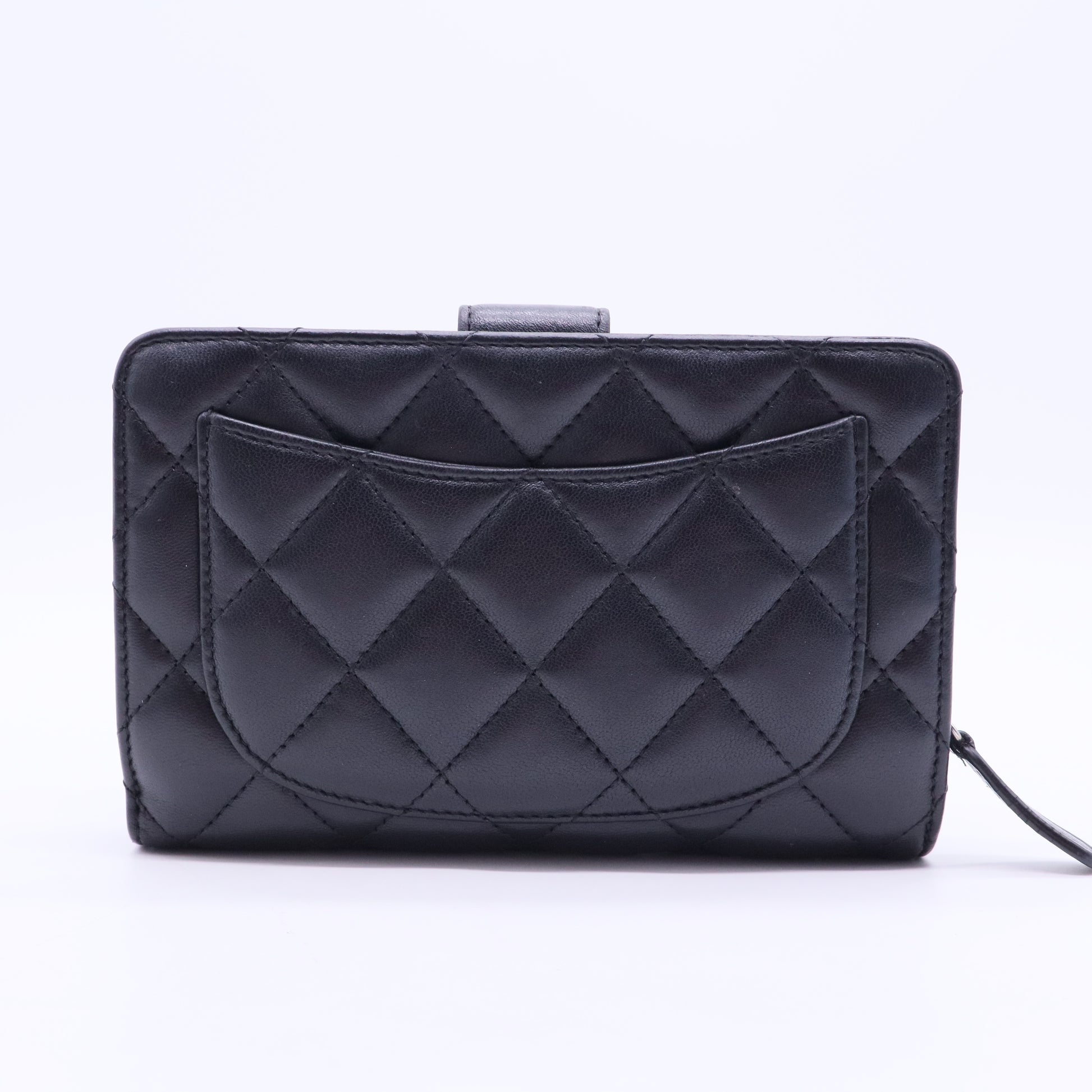 Black Lambskin L-Zip Wallet