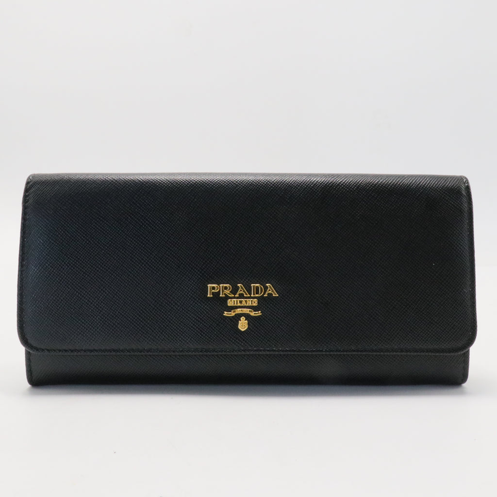 Saffiano Black Long Wallet